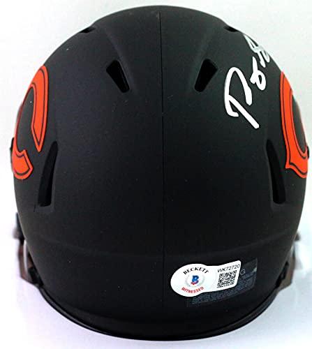 Roquan Smith Autographed Chicago Bears Eclipse Speed Mini Helmet- Beckett WSil - Image 2