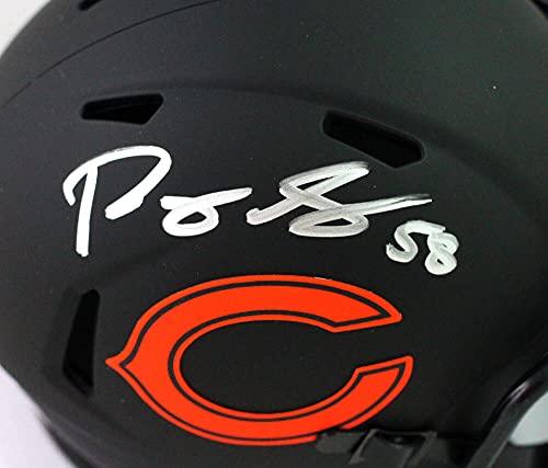 Roquan Smith Autographed Chicago Bears Eclipse Speed Mini Helmet- Beckett WSil - Image 3