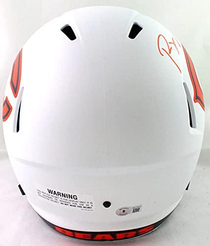 Roquan Smith Autographed Chicago Bears Lunar Speed F/S Helmet- Beckett W Orange - Image 3
