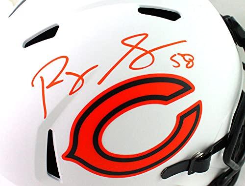 Roquan Smith Autographed Chicago Bears Lunar Speed F/S Helmet- Beckett W Orange - Image 5