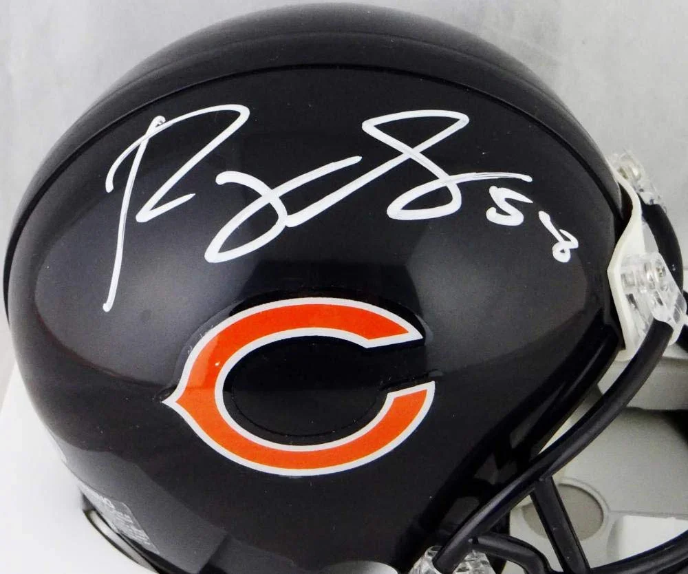 Roquan Smith Autographed Chicago Bears Mini Helmet- Beckett Auth White