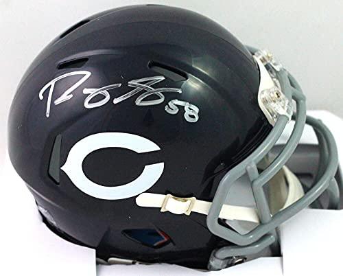 Roquan Smith Autographed Chicago Bears Speed TB Mini Helmet- Beckett W Silver
