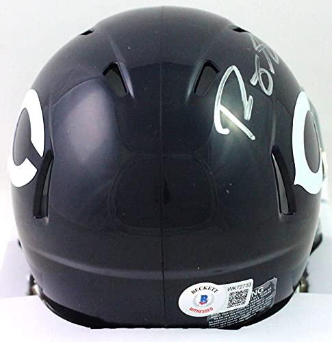 Roquan Smith Autographed Chicago Bears Speed TB Mini Helmet- Beckett W Silver - Image 2