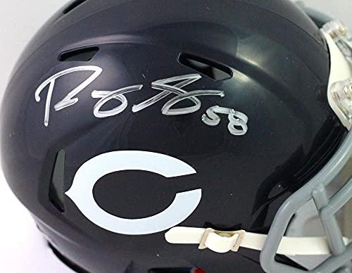Roquan Smith Autographed Chicago Bears Speed TB Mini Helmet- Beckett W Silver - Image 3