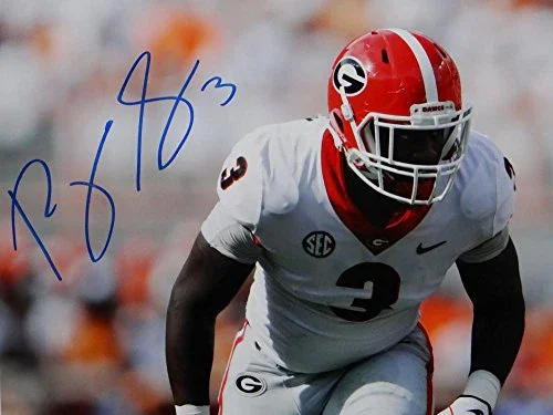 Roquan Smith Autographed Georgia 8x10 In Stance PF Photo - JSA W Auth Blue - Image 2