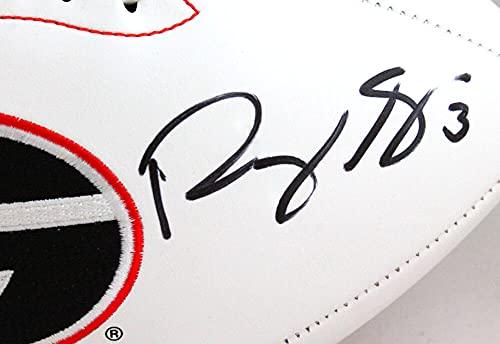 Roquan Smith/Sony Michel Autographed GA Bulldogs Logo Football- Beckett W Black - Image 3
