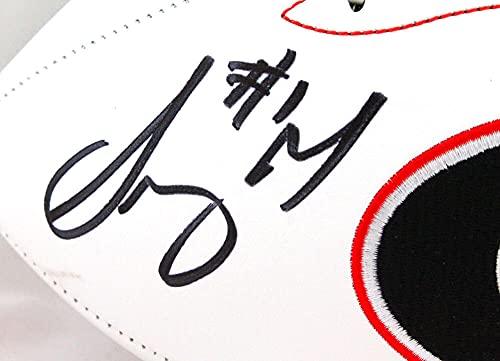 Roquan Smith/Sony Michel Autographed GA Bulldogs Logo Football- Beckett W Black - Image 4