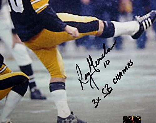 Roy Gerela Autographed Steelers 8x10 Kicking Photo 3x SB Champs inscribed, JerseySource Authentication - Image 2