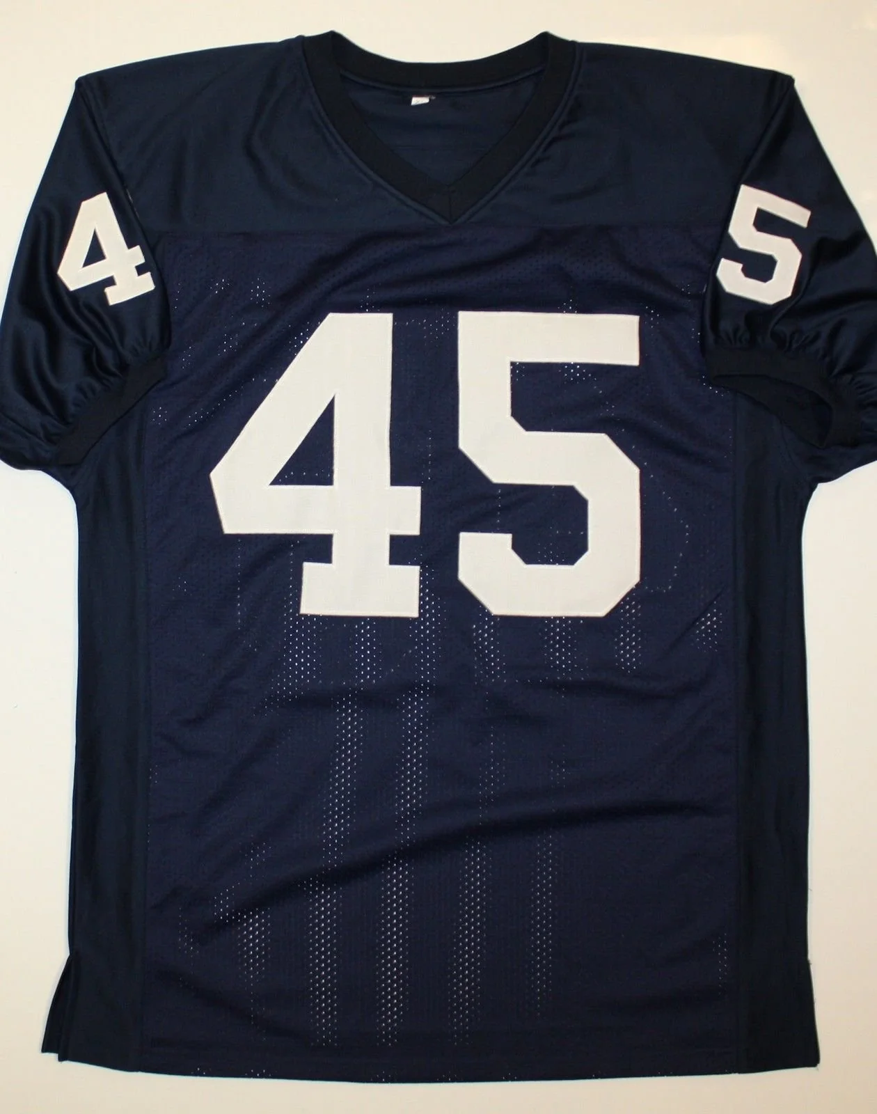 Rudy Ruettiger Never Quit Signed/Autographed Navy Blue Jersey- JSA Auth - Image 2