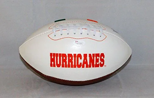 Russell Maryland Autographed Miami Hurricanes Logo Football- JSA W Auth - Image 3