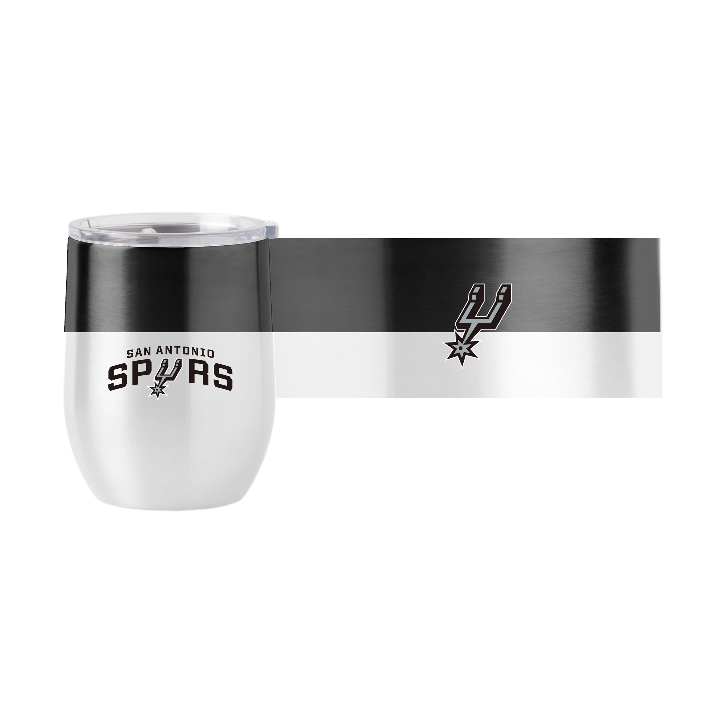 San Antonio Spurs Colorblock 16oz Stainless Curved Beverage - Image 2