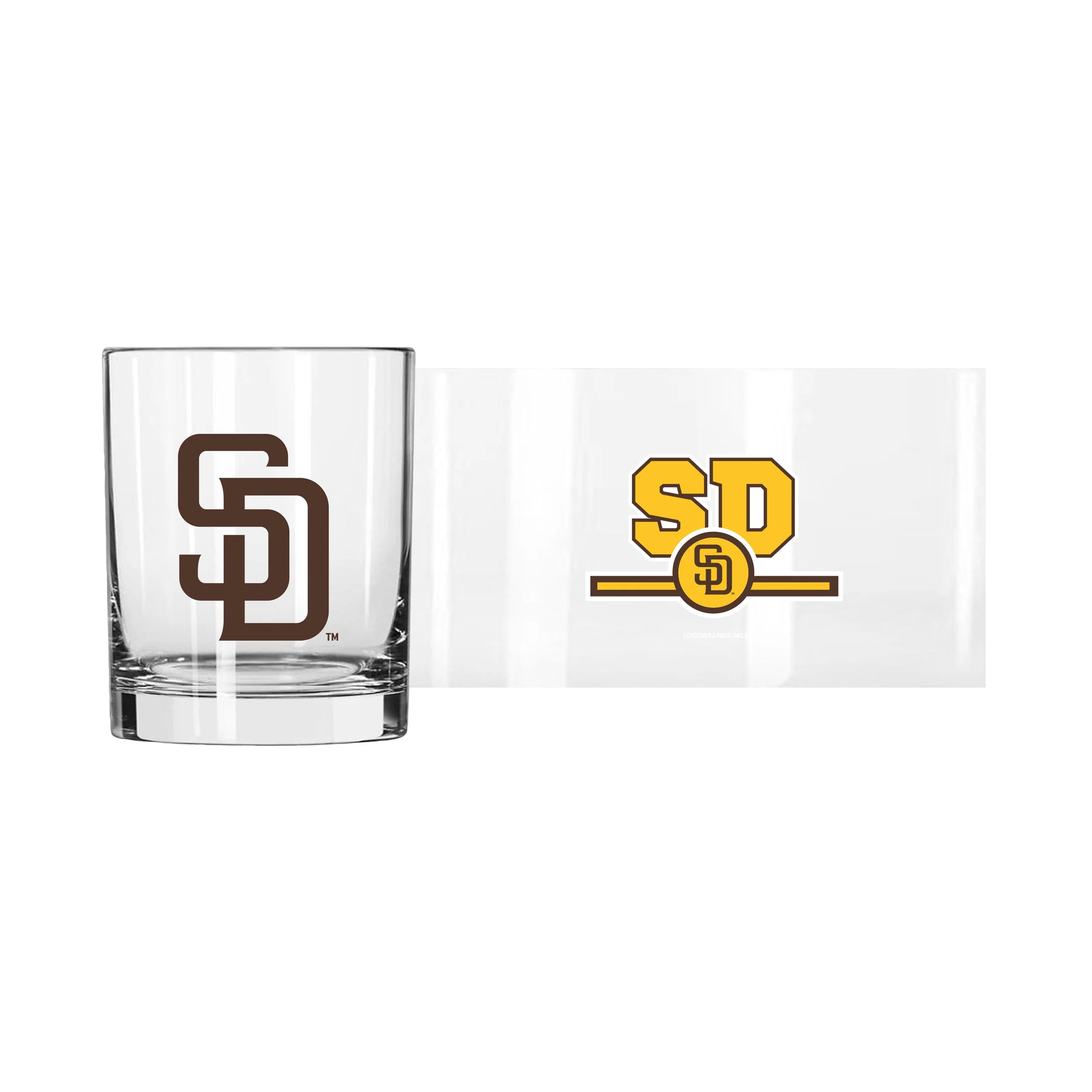 San Diego Padres 14oz Letterman Rocks Glass - Image 2