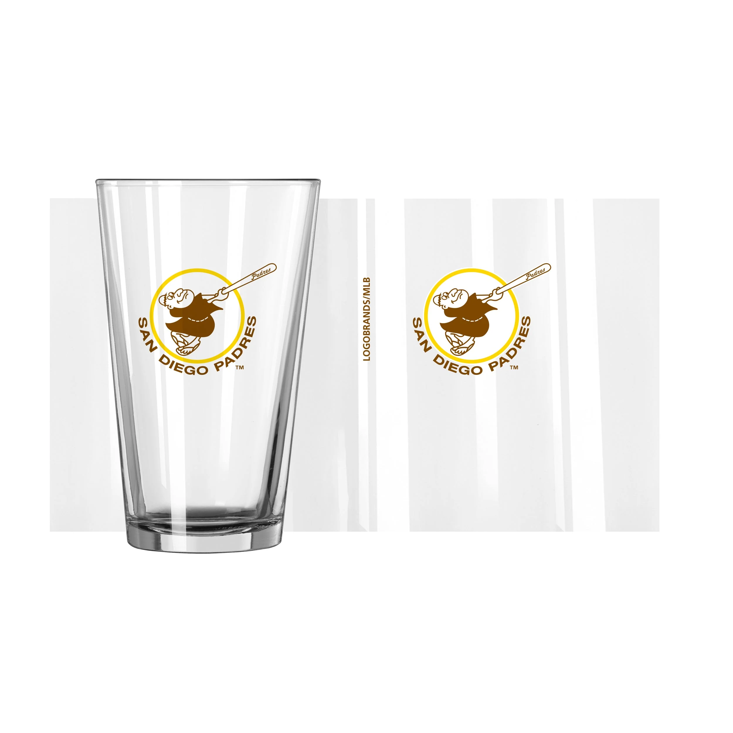 San Diego Padres 16oz Retro Pint Glass - Image 2