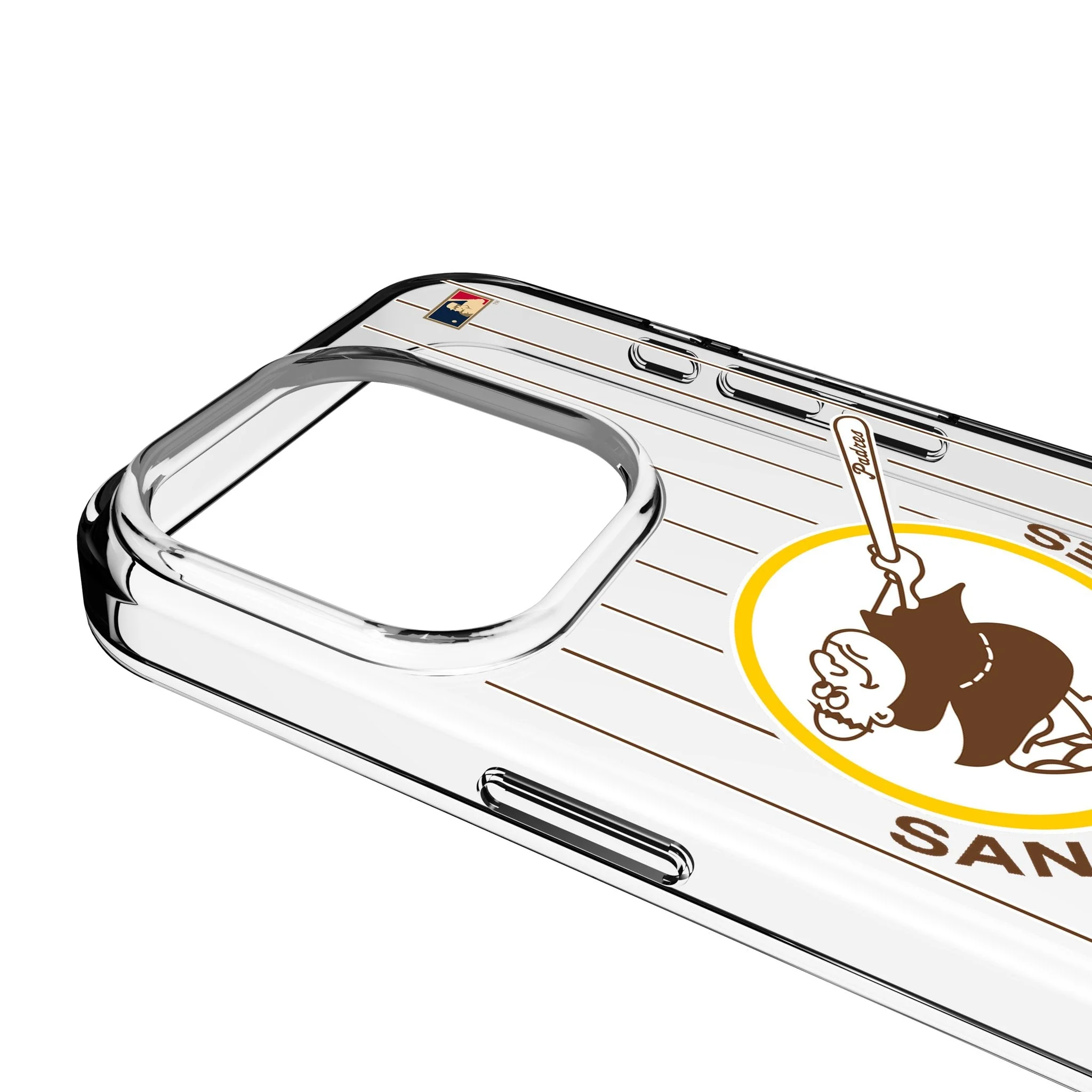 San Diego Padres 1969-1984 - Cooperstown Collection Pinstripe Clear Phone Case for Apple iPhone - Image 3
