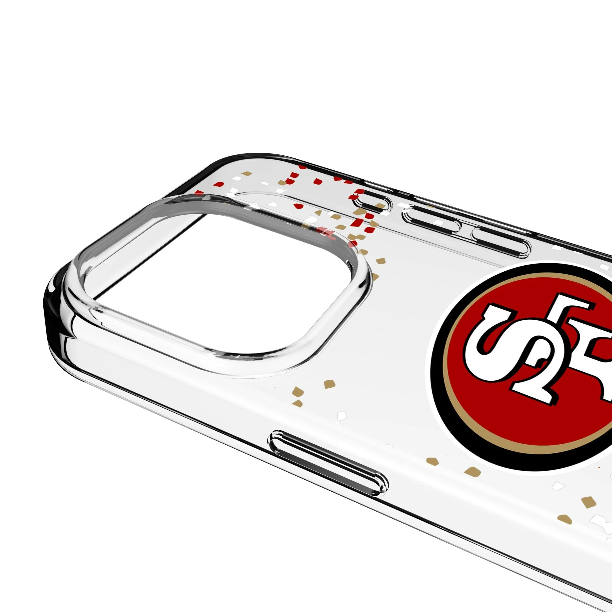 San Francisco 49ers Confetti Clear Phone Case for Apple iPhone - Image 3