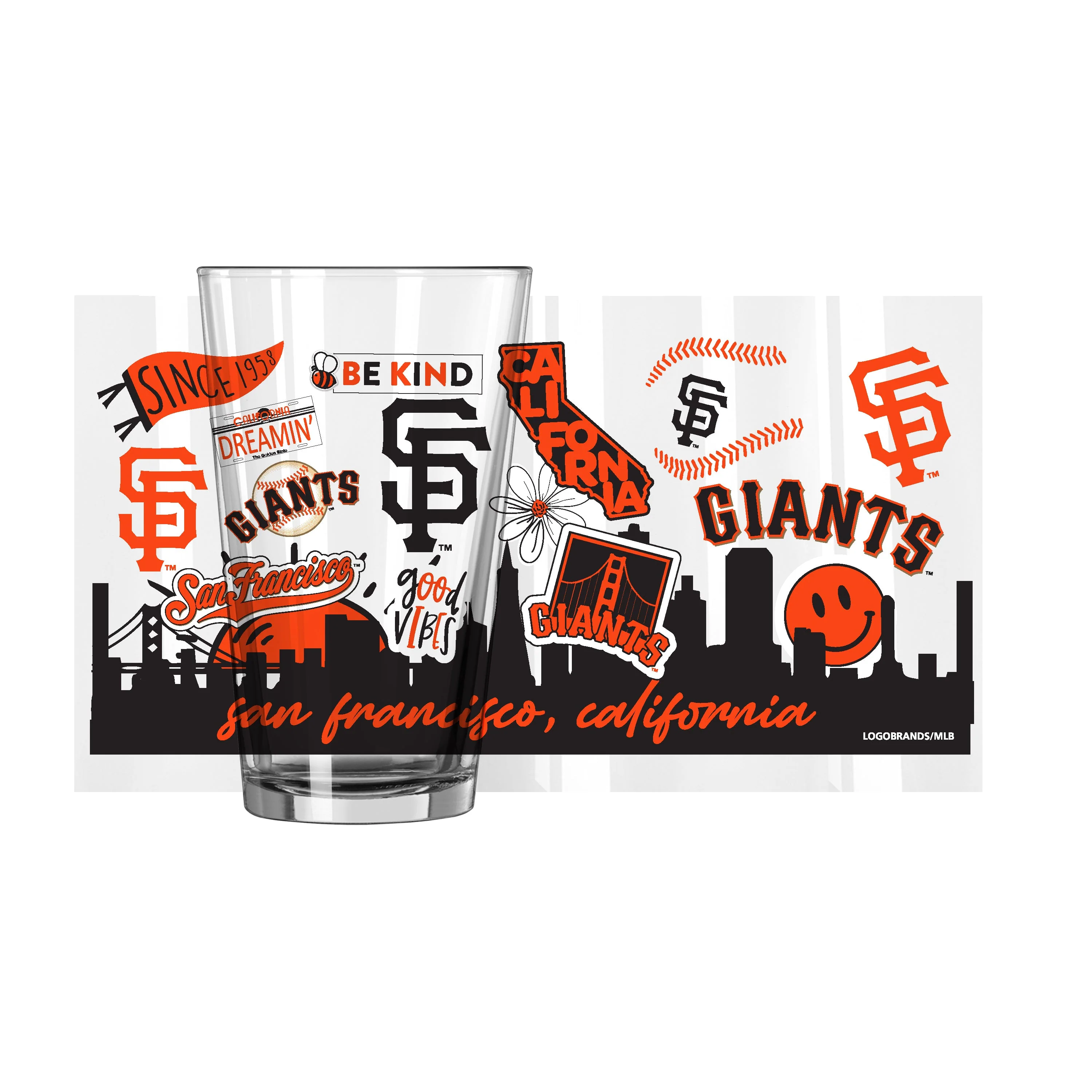 San Francisco Giants 16oz Native Pint Glass - Image 2