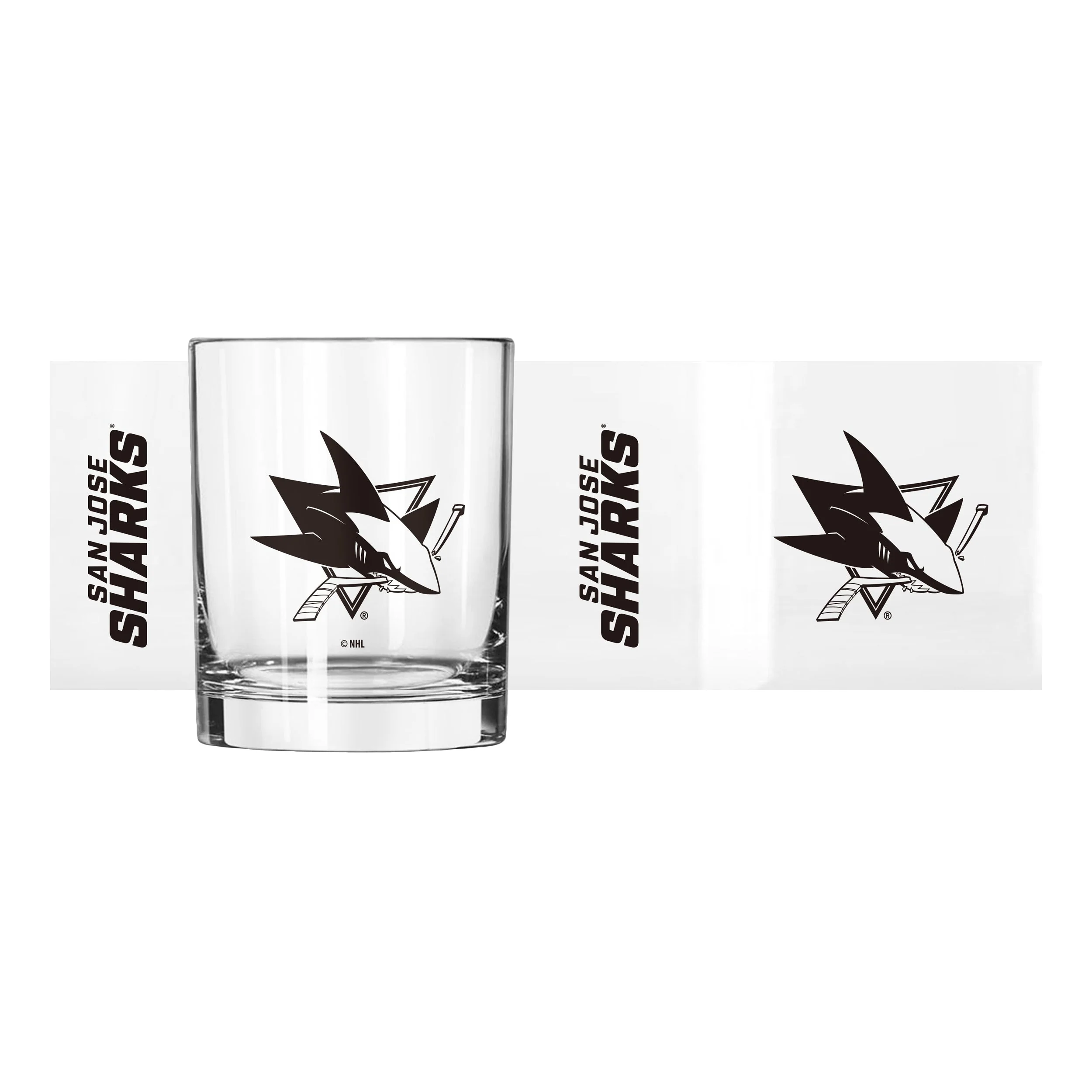 San Jose Sharks 14oz Gameday Rocks Glass - Image 2