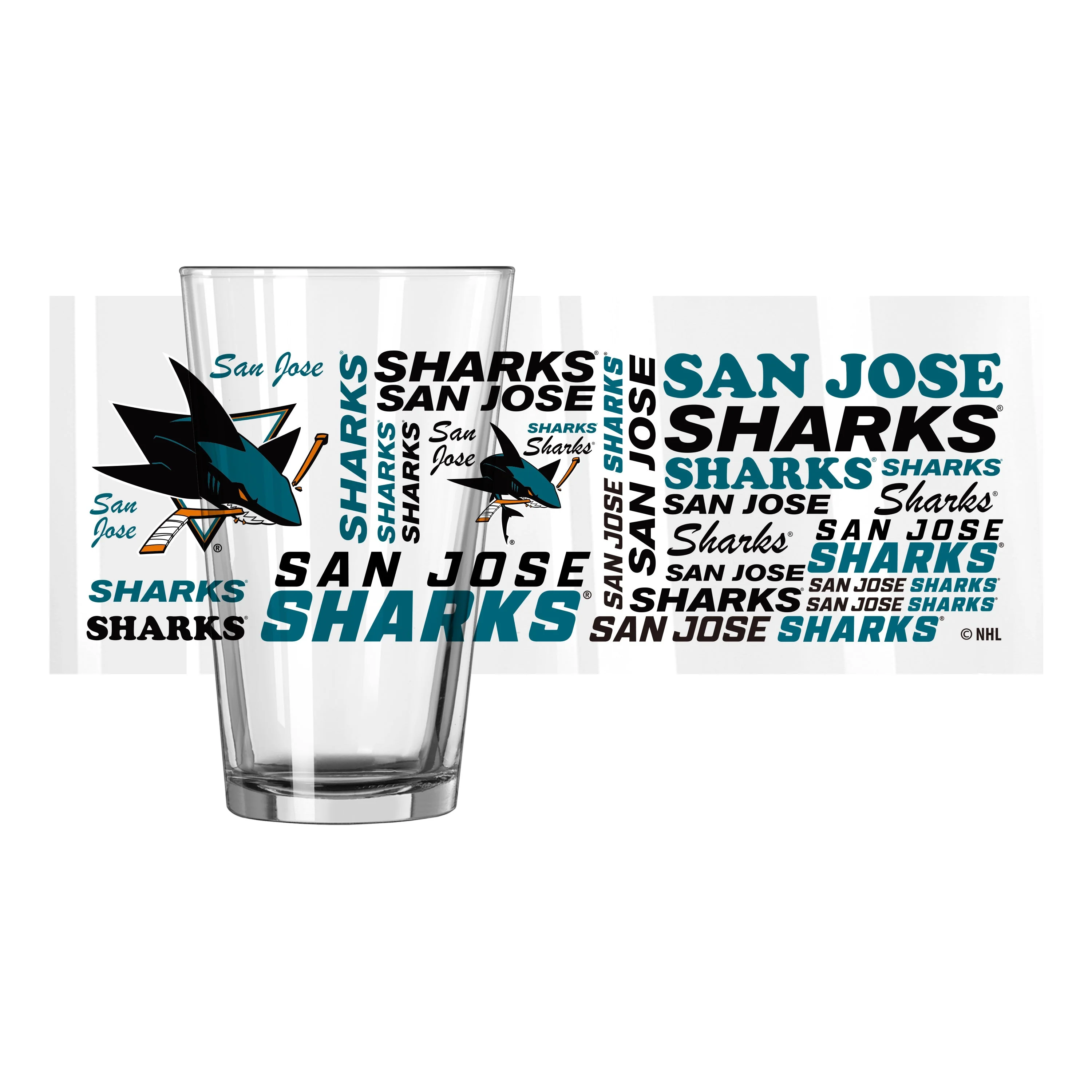 San Jose Sharks 16oz Spirit Pint Glass - Image 2