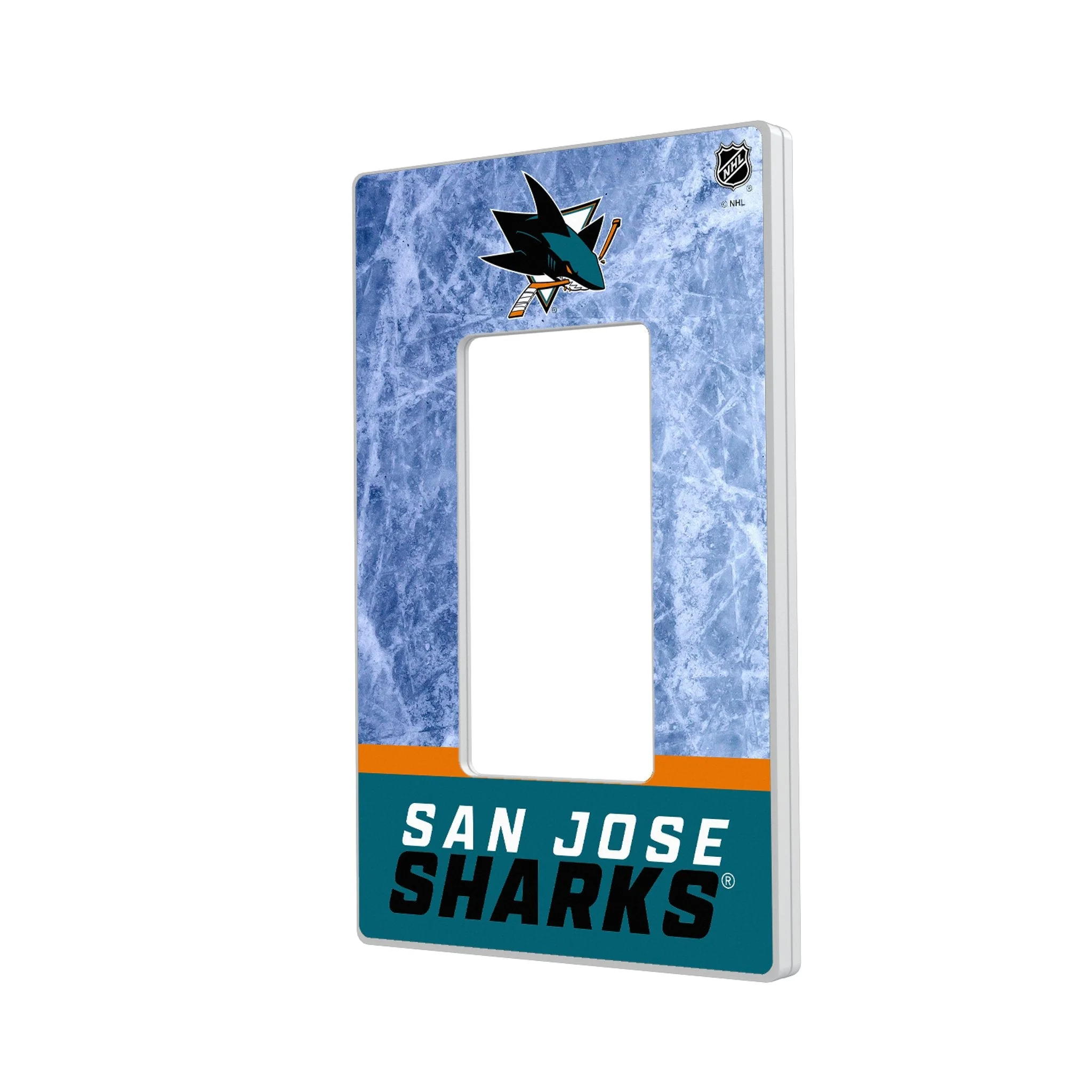 San Jose Sharks Ice Wordmark Hidden-Screw Light Switch Plate - Image 2