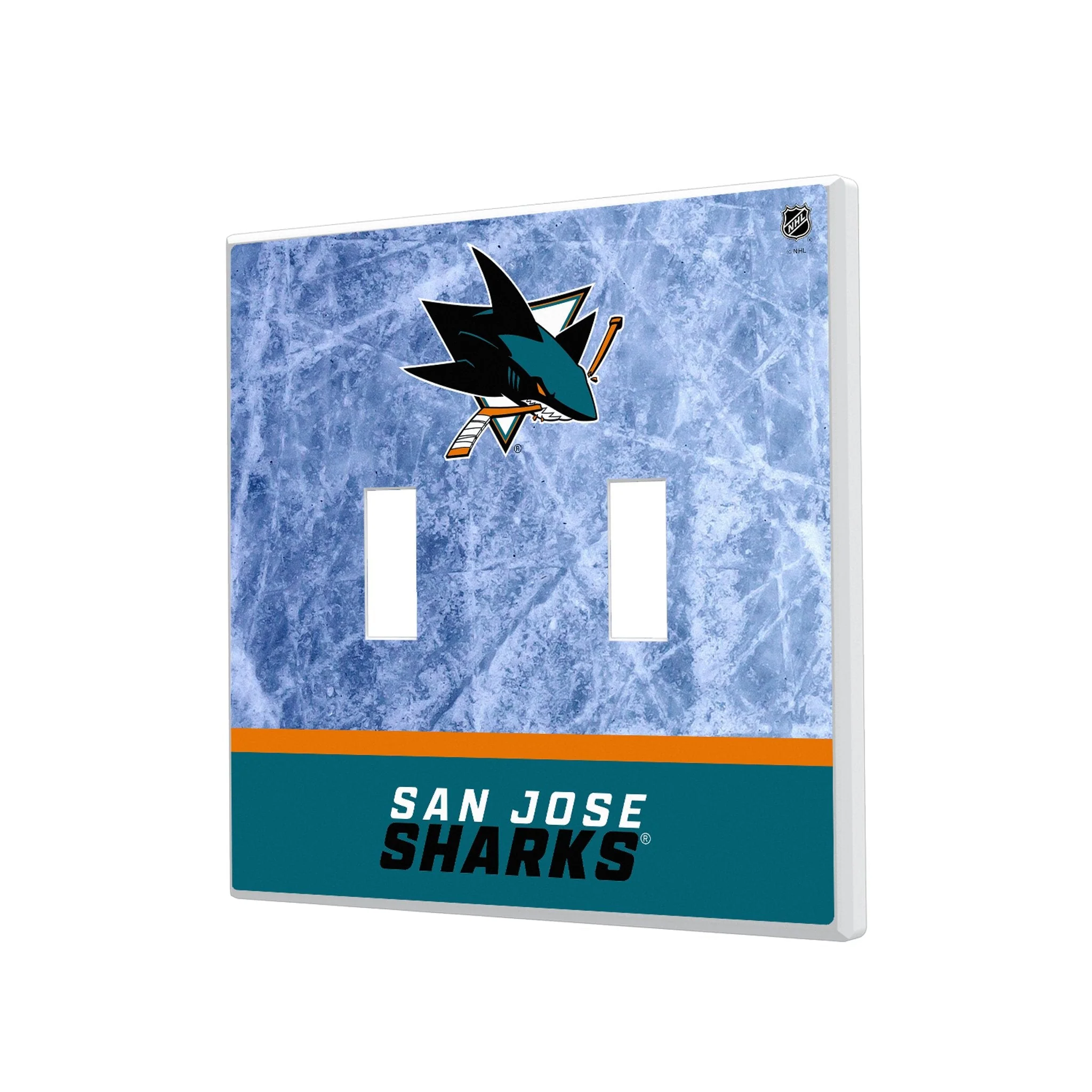 San Jose Sharks Ice Wordmark Hidden-Screw Light Switch Plate - Image 3