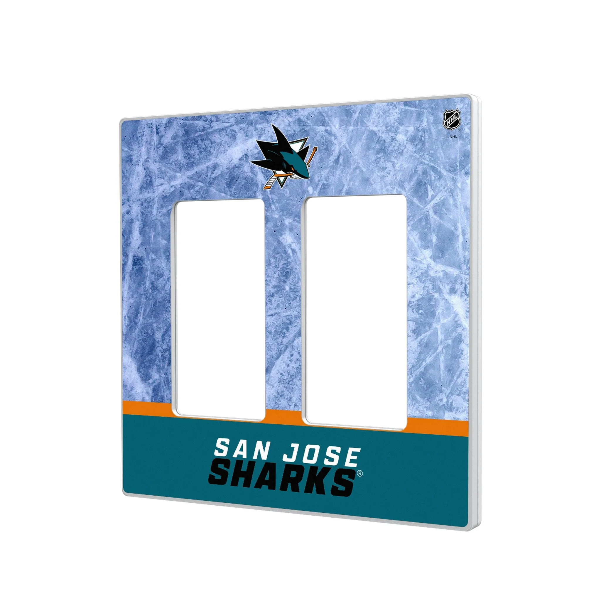 San Jose Sharks Ice Wordmark Hidden-Screw Light Switch Plate - Image 4