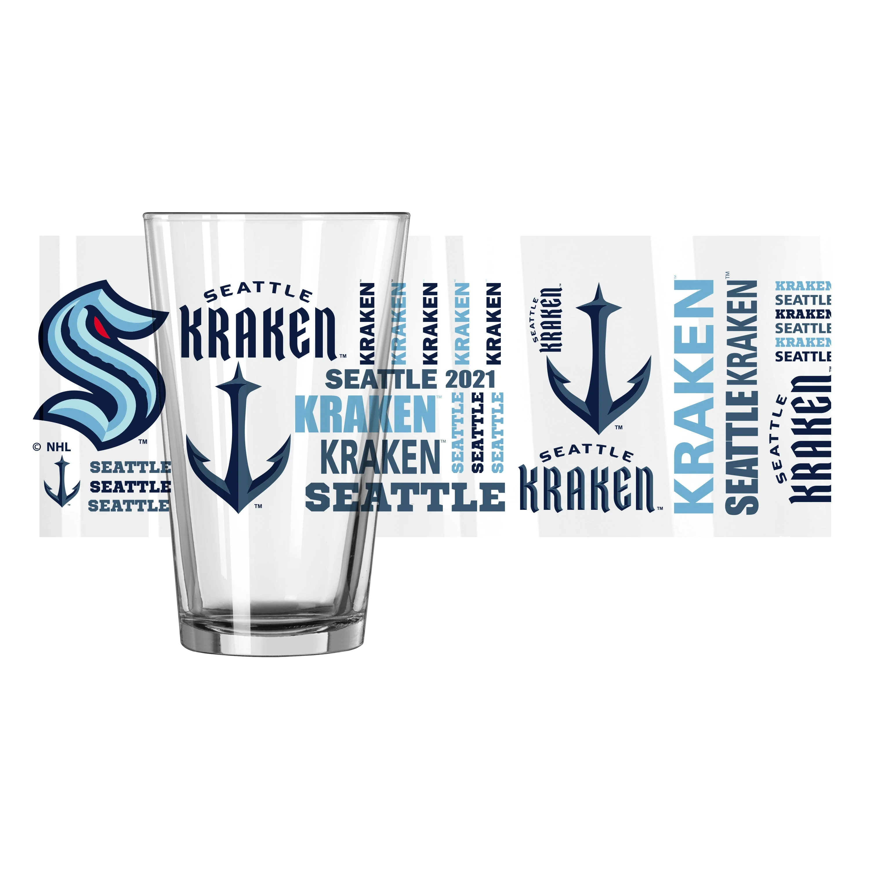 Seattle Kraken 16oz Spirit Pint Glass - Image 2