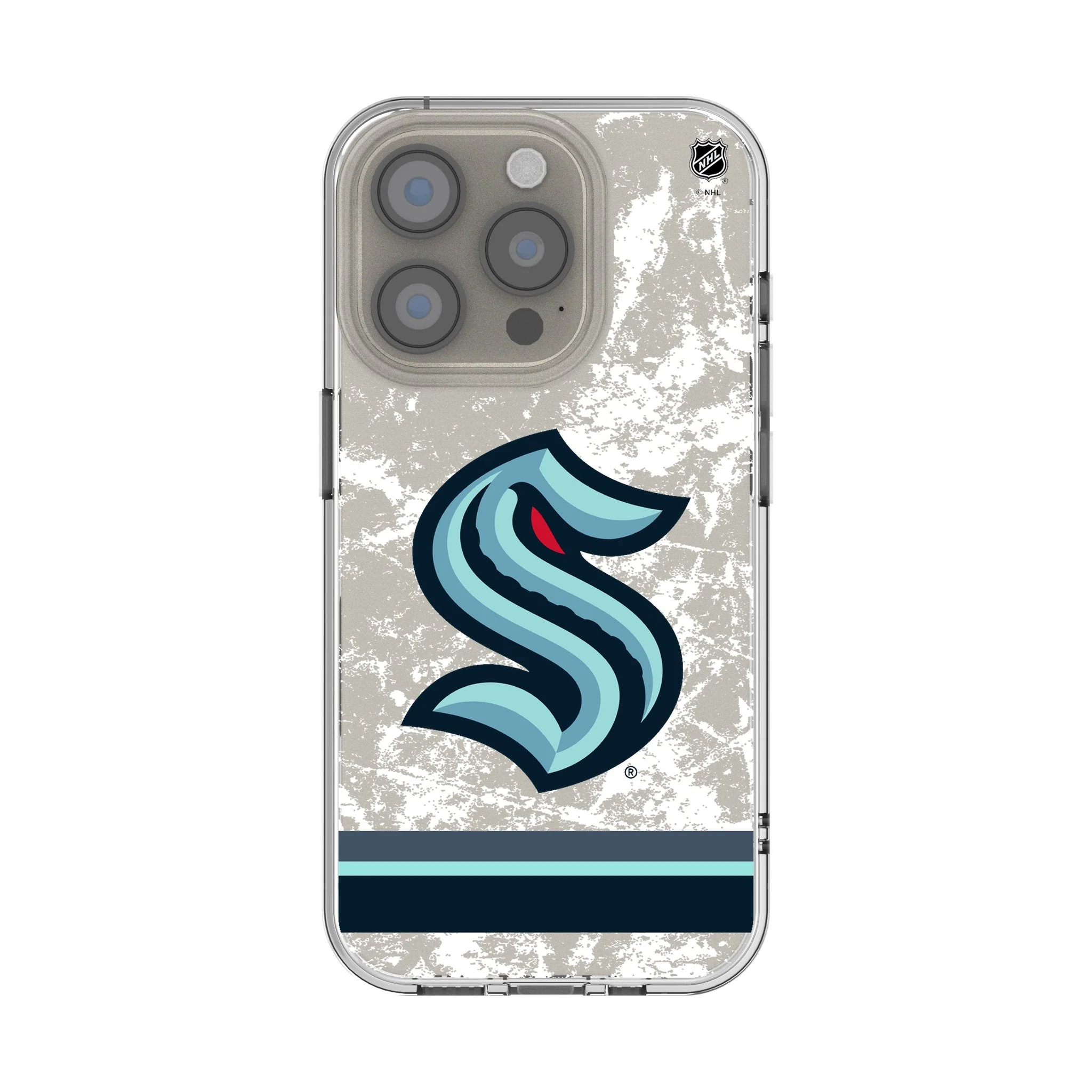 Seattle Kraken Ice Stripe Clear Phone Case for Apple iPhone