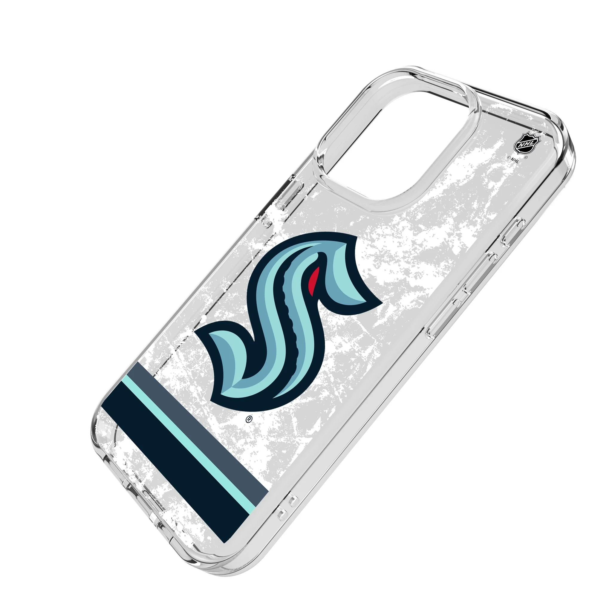 Seattle Kraken Ice Stripe Clear Phone Case for Apple iPhone - Image 2