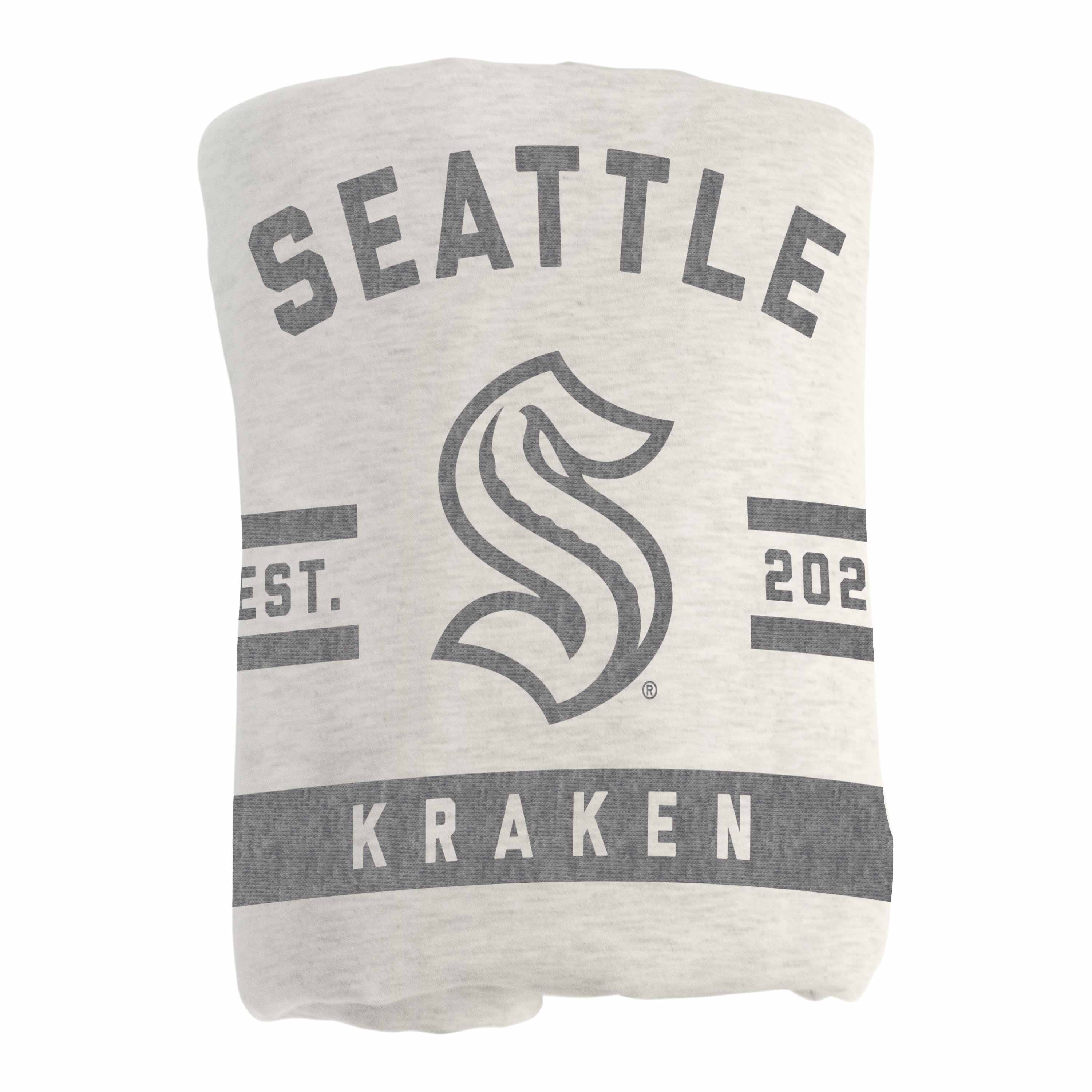 Seattle Kraken Oatmeal Sweatshirt Blanket - Image 3