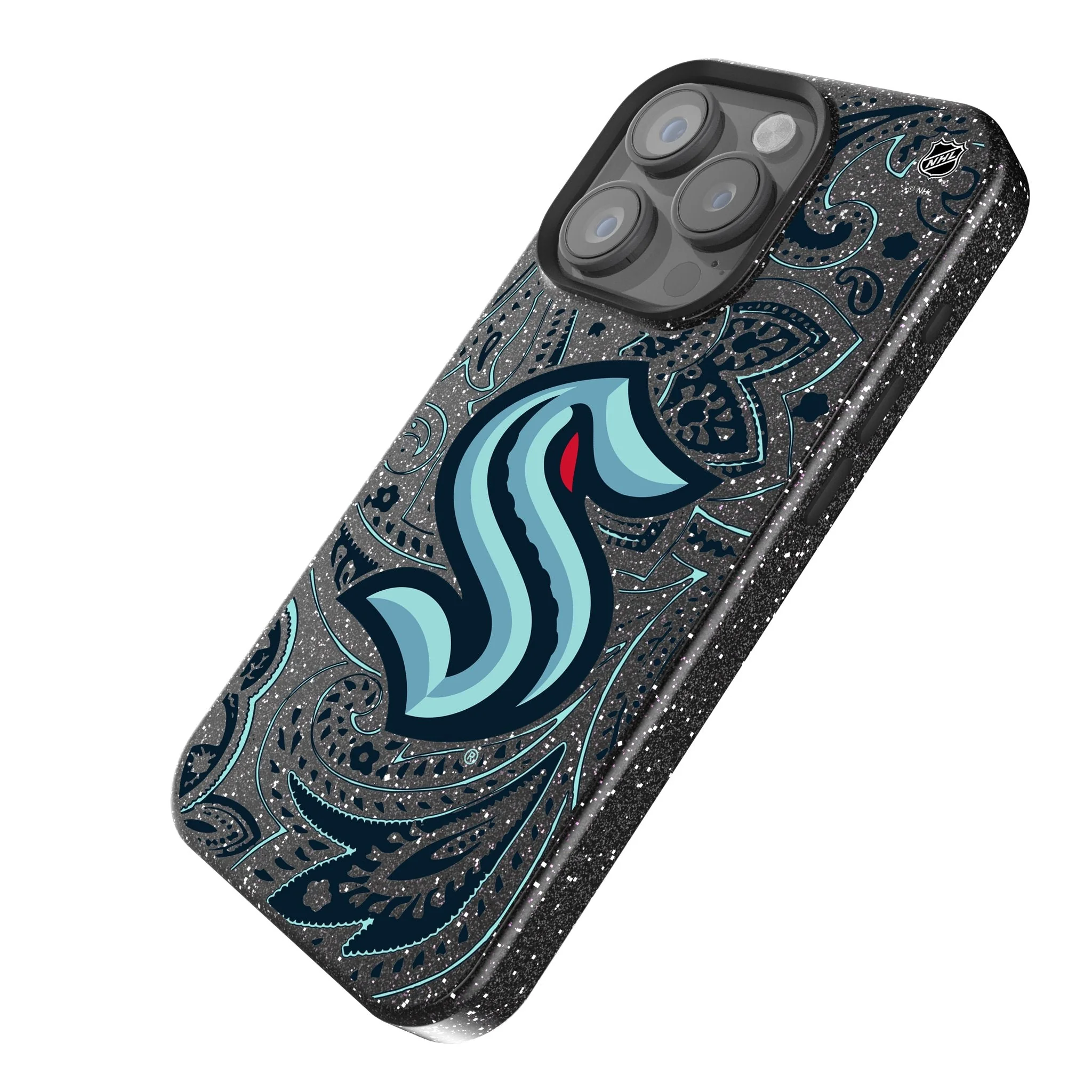 Seattle Kraken Paisley Bling Phone Case - Image 2
