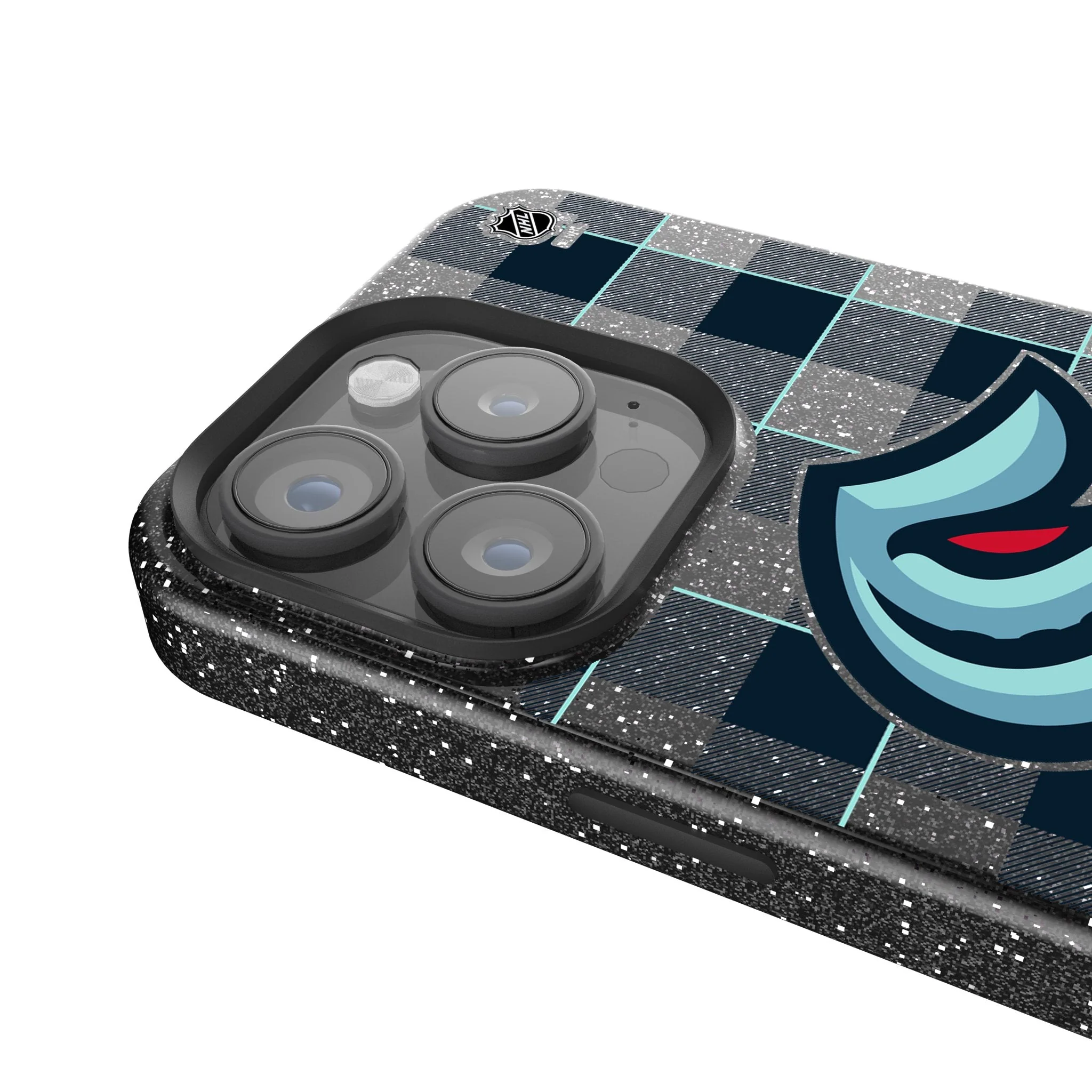 Seattle Kraken Plaid Bling Phone Case - Image 4