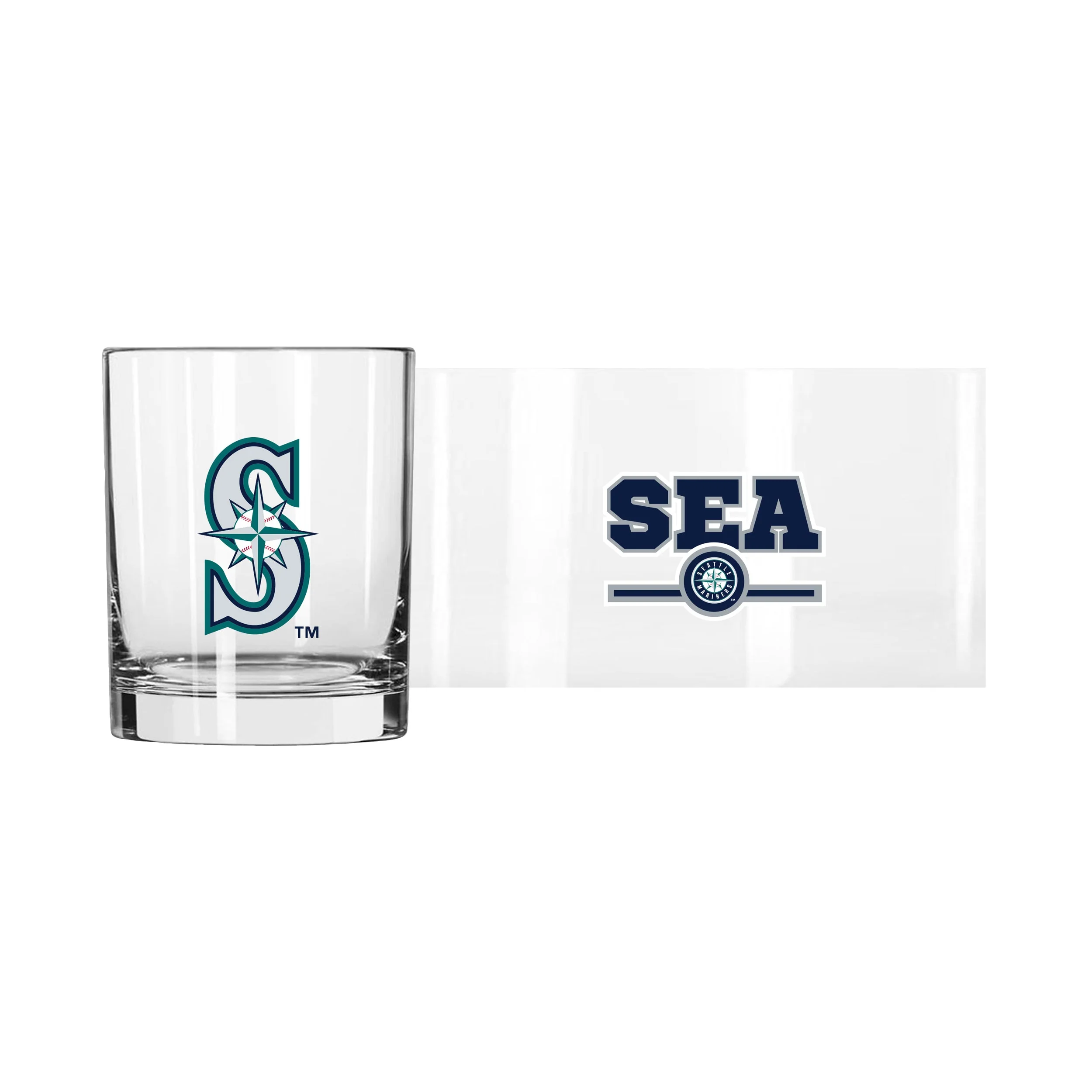 Seattle Mariners 14oz Letterman Rocks Glass - Image 2