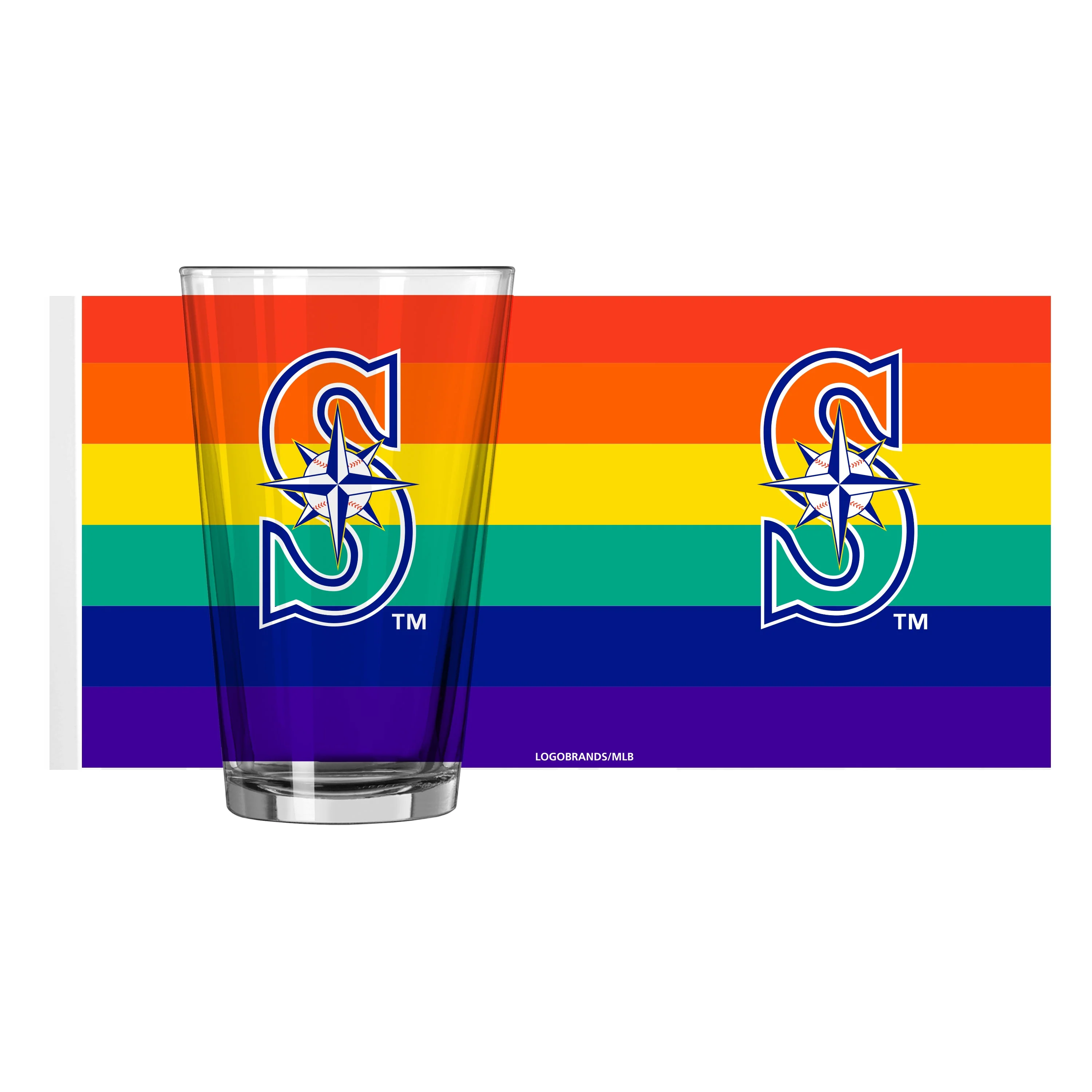 Seattle Mariners 16oz Rainbow Pint Glass - Image 2