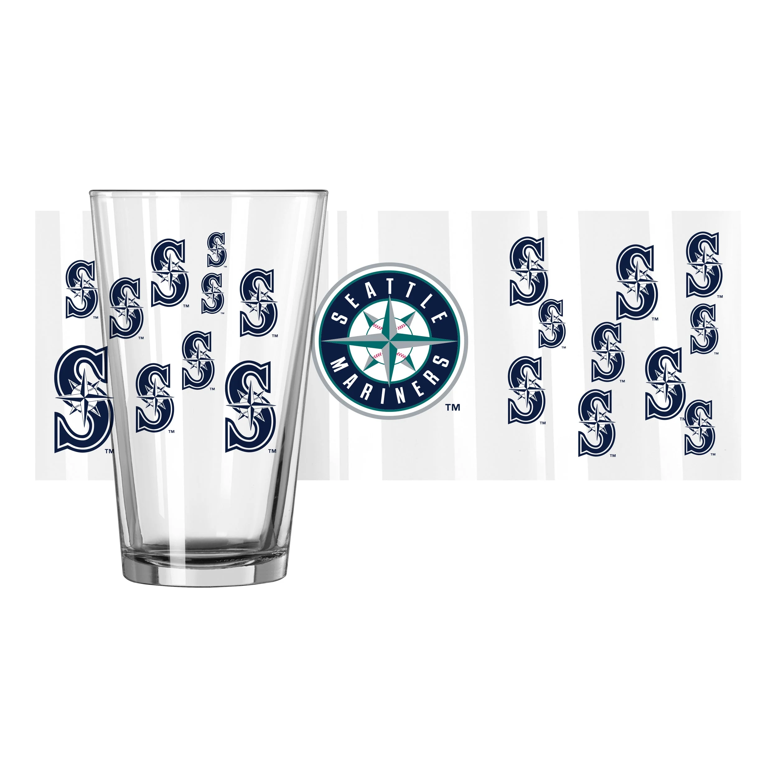 Seattle Mariners 16oz Scatter Pint Glass - Image 2