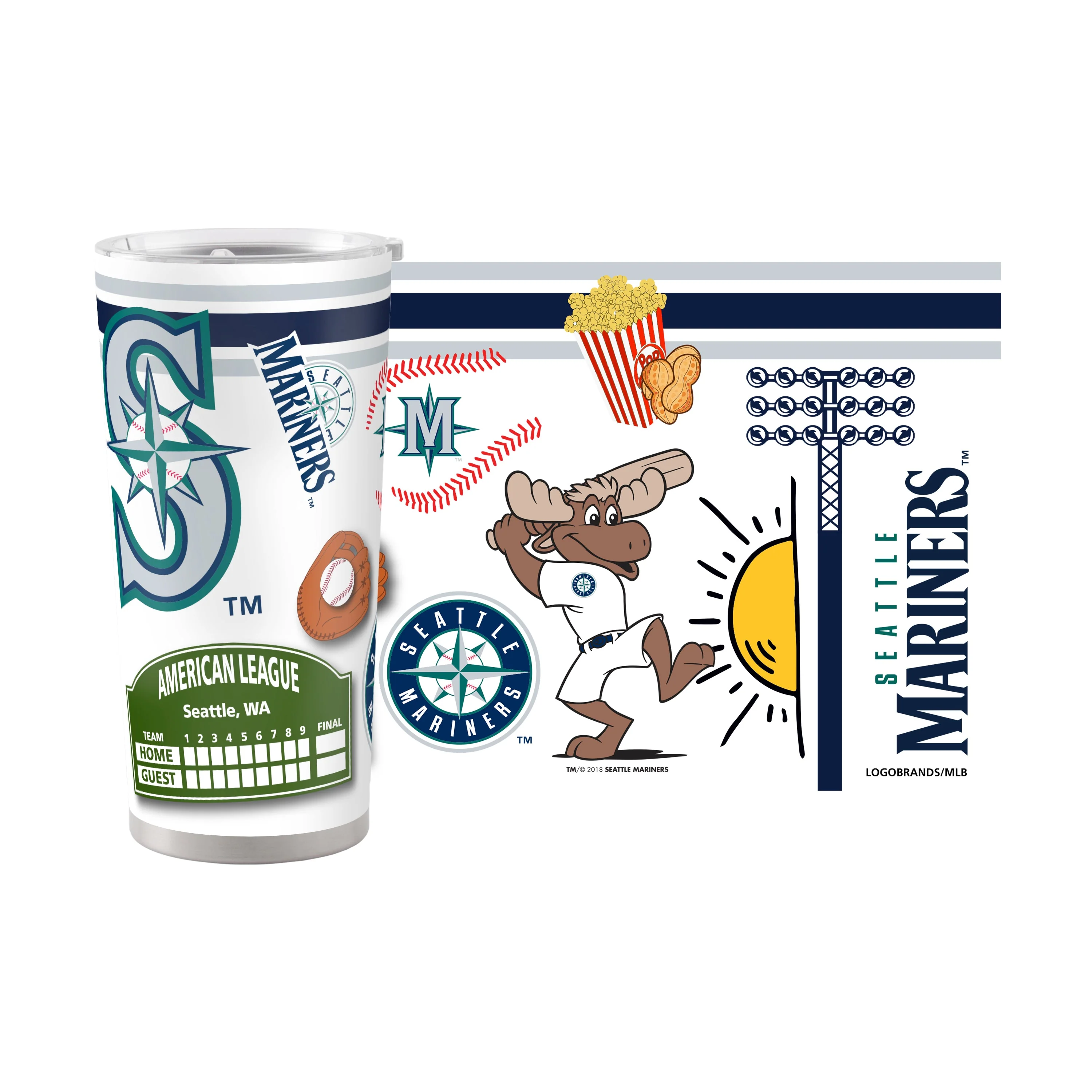 Seattle Mariners 20oz Native Stainless Steel Tumbler - Image 2