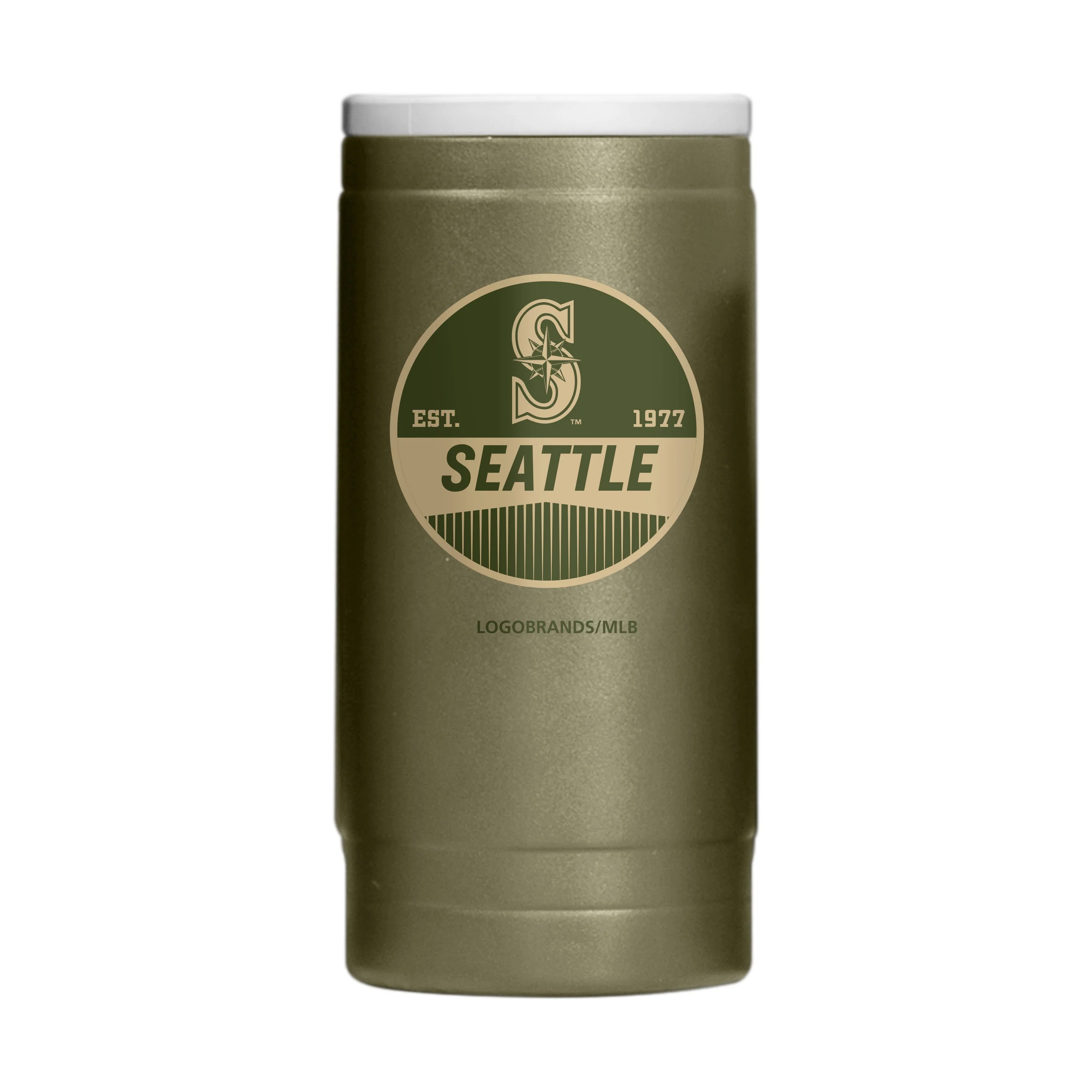 Seattle Mariners Badge Powder Coat Slim Can Coolie - Image 2