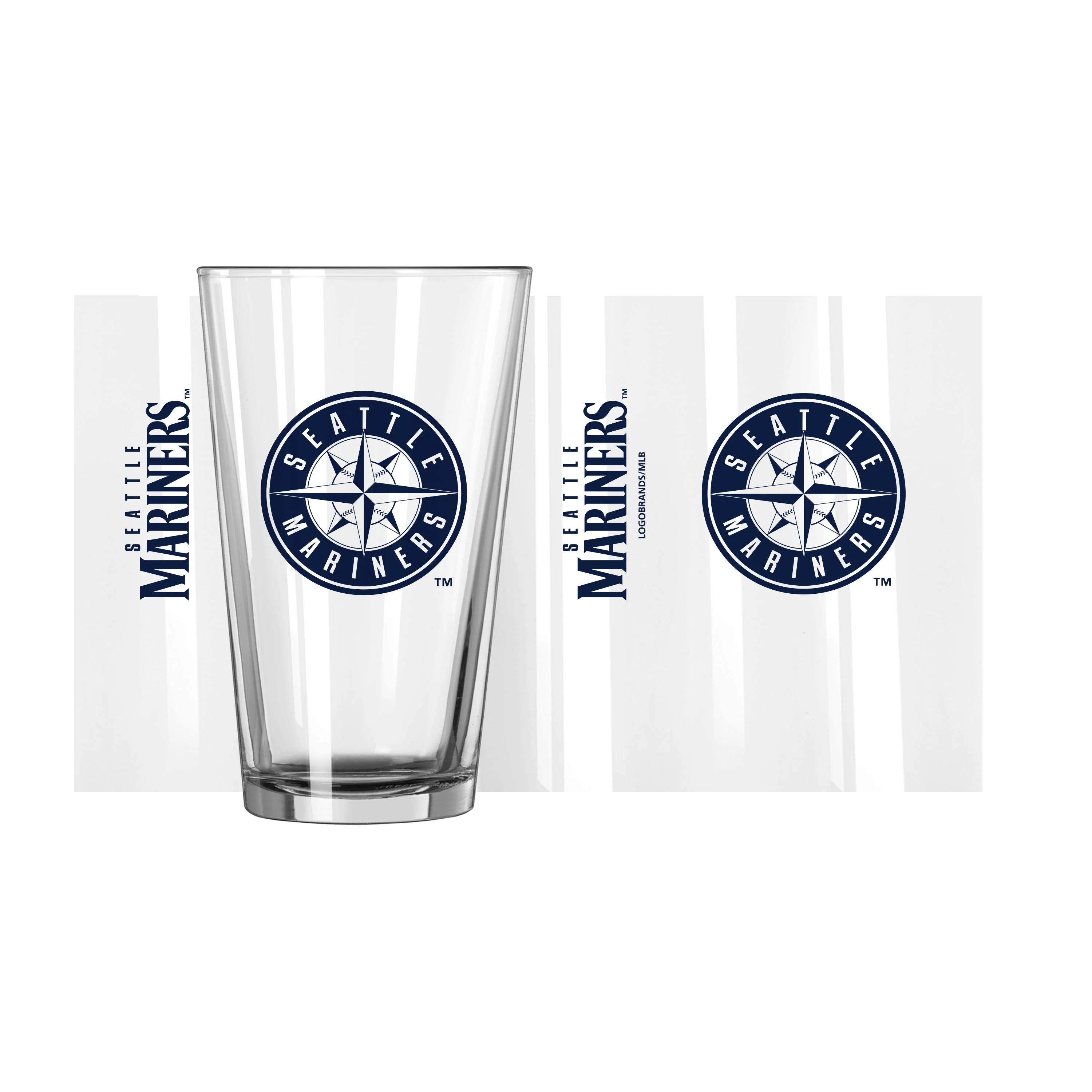 Seattle Mariners Crest 16oz Gameday Pint Glass - Image 2