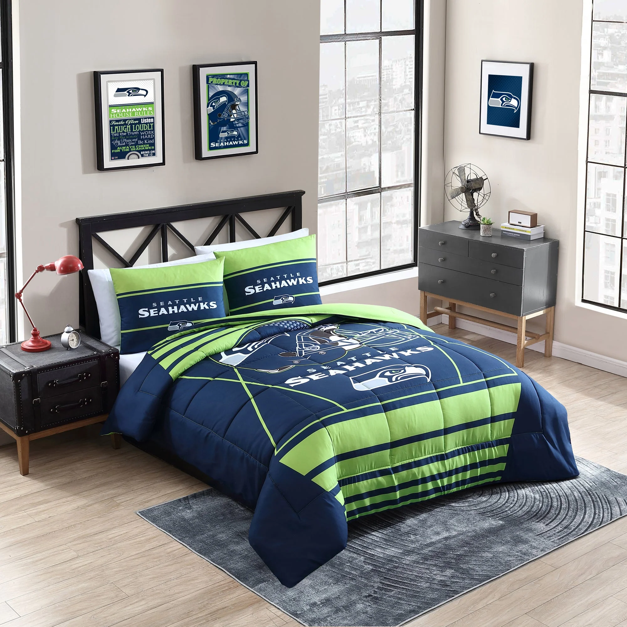 Seattle Seahawks Crosser Comforter Set Full/Queen