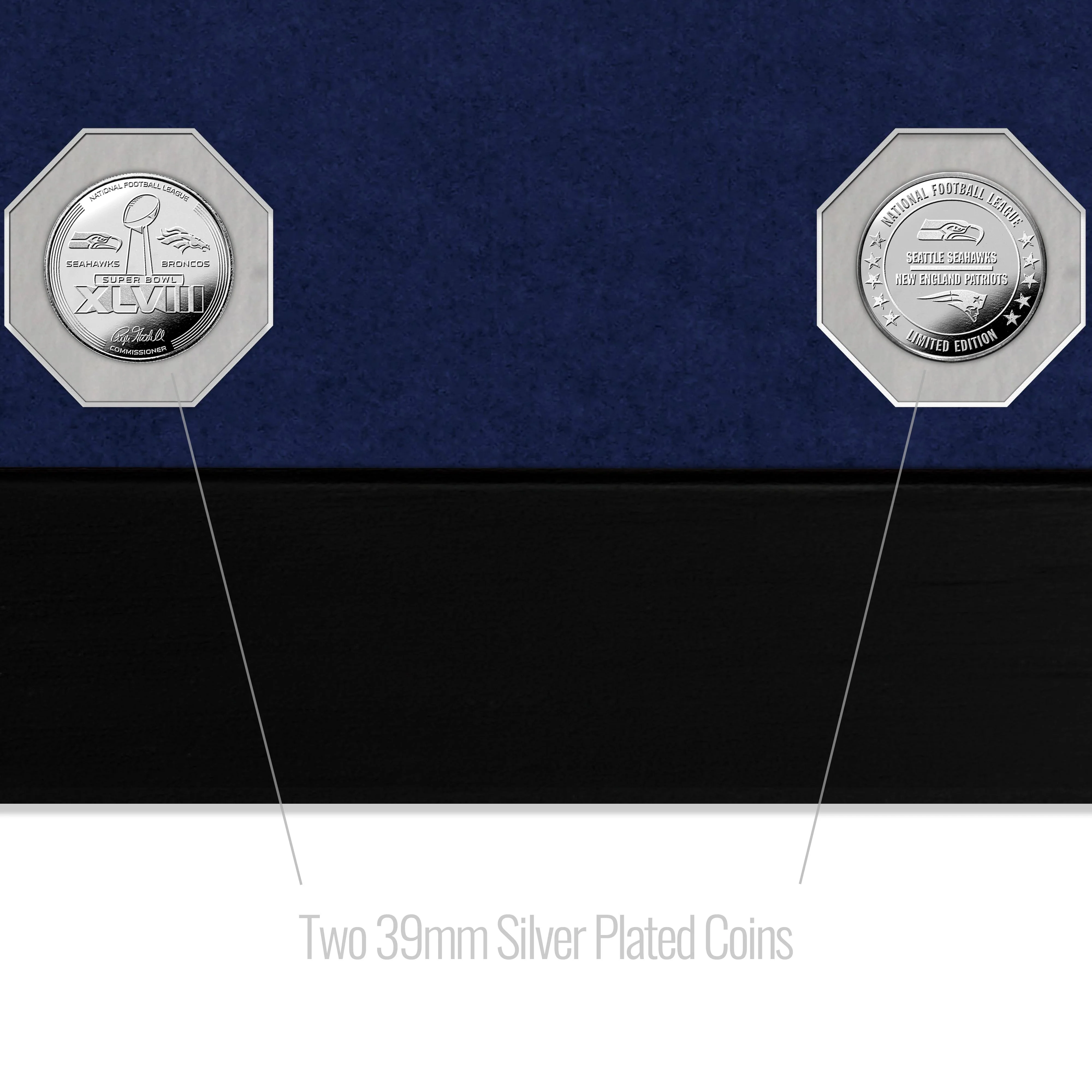 Seattle Seahawks Deluxe 2-Time Super Bowl Champions Ticket Collection Silver Coin Photo Mint - Image 2