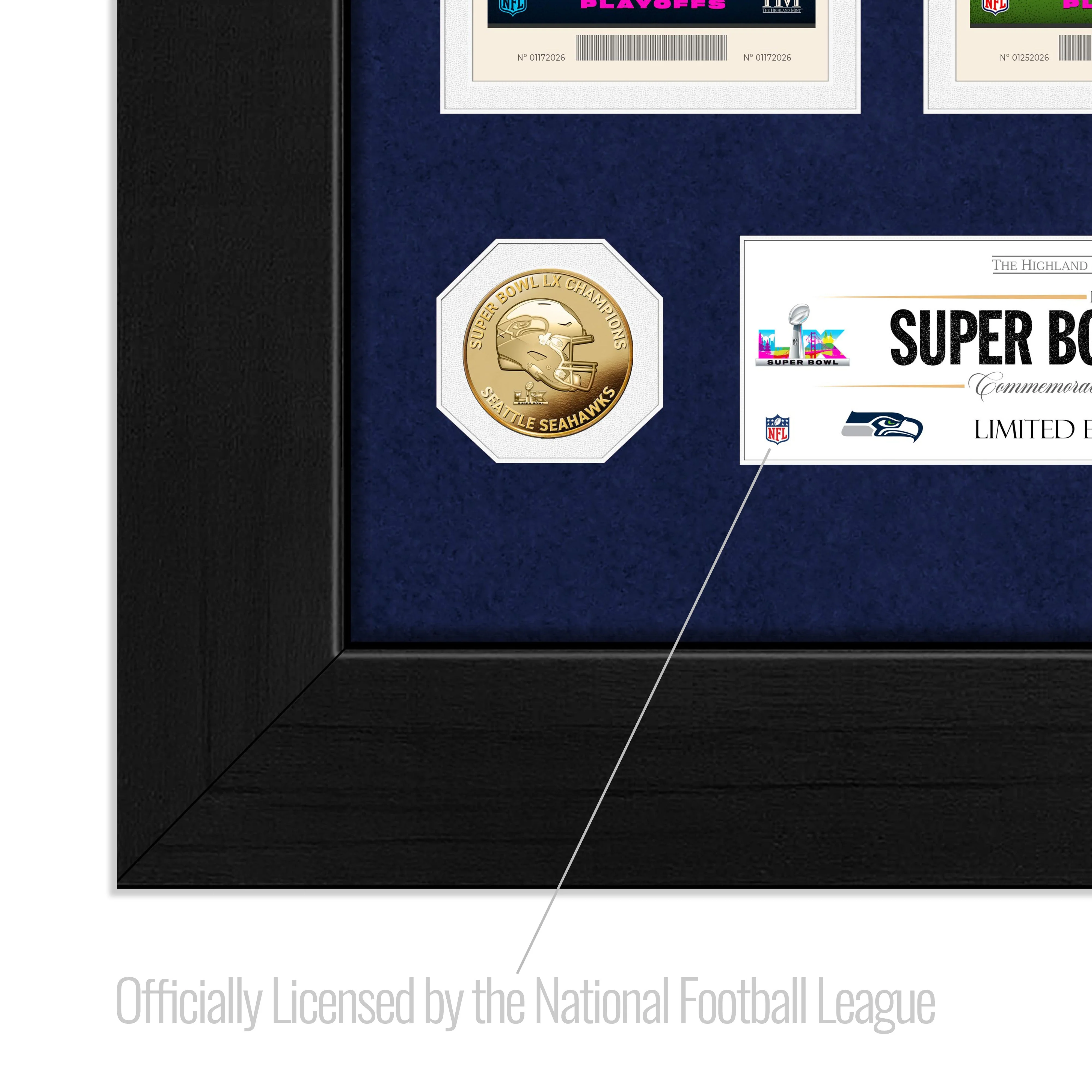 Seattle Seahawks Deluxe Road To The Super Bowl Ticket Gold Coin Photo Mint - Image 3