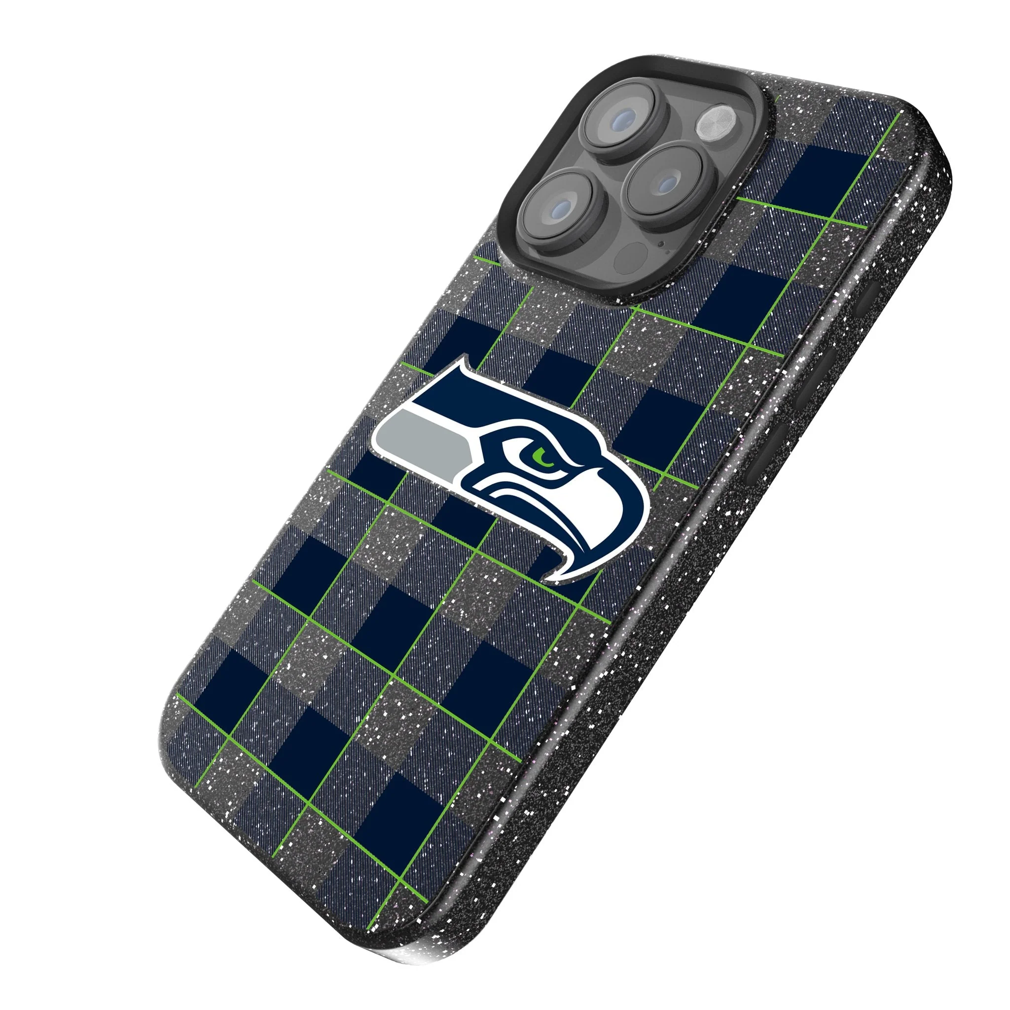 Seattle Seahawks Plaid Bling Phone Case - Image 2