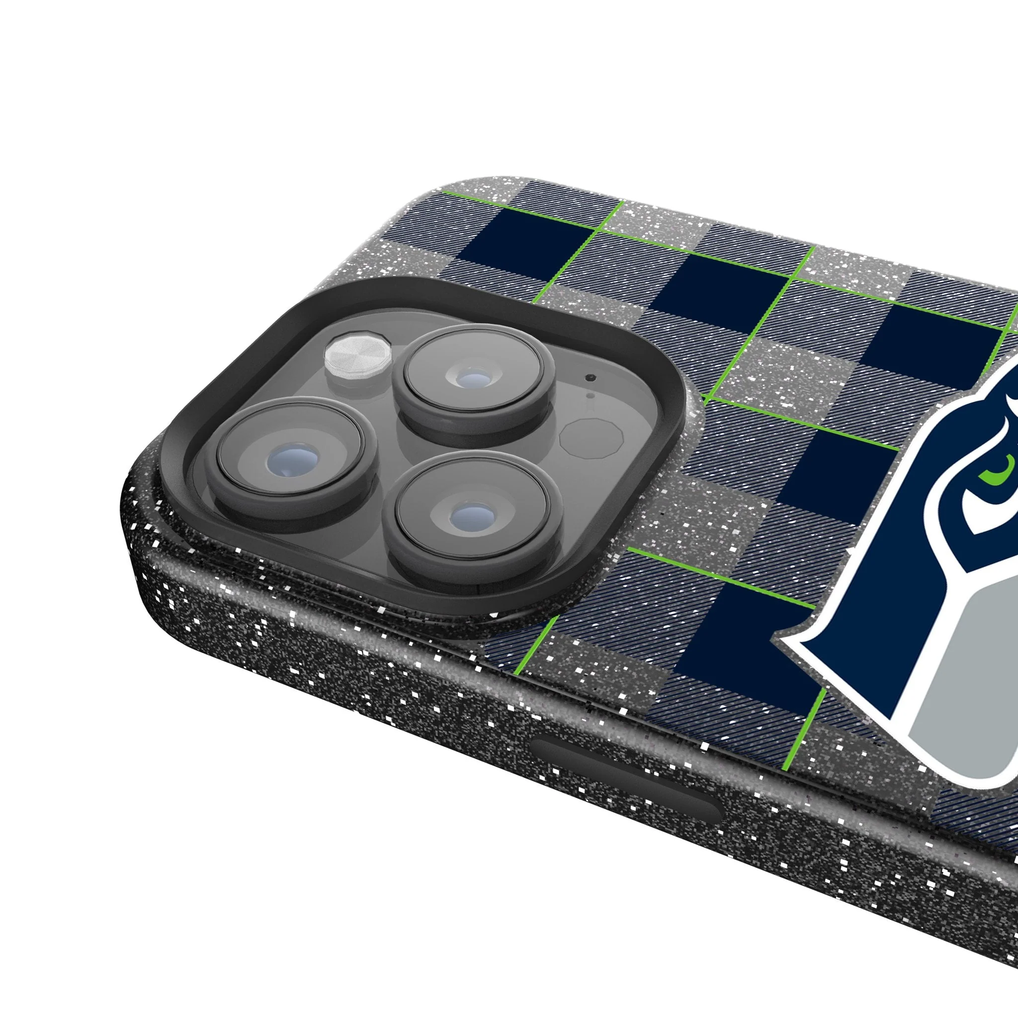 Seattle Seahawks Plaid Bling Phone Case - Image 4