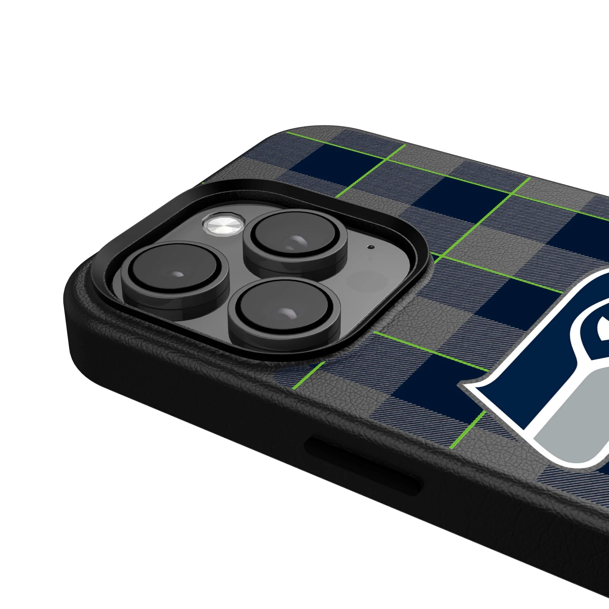 Seattle Seahawks Plaid MagSafe Compatible Phone Case for Apple iPhone - Image 4