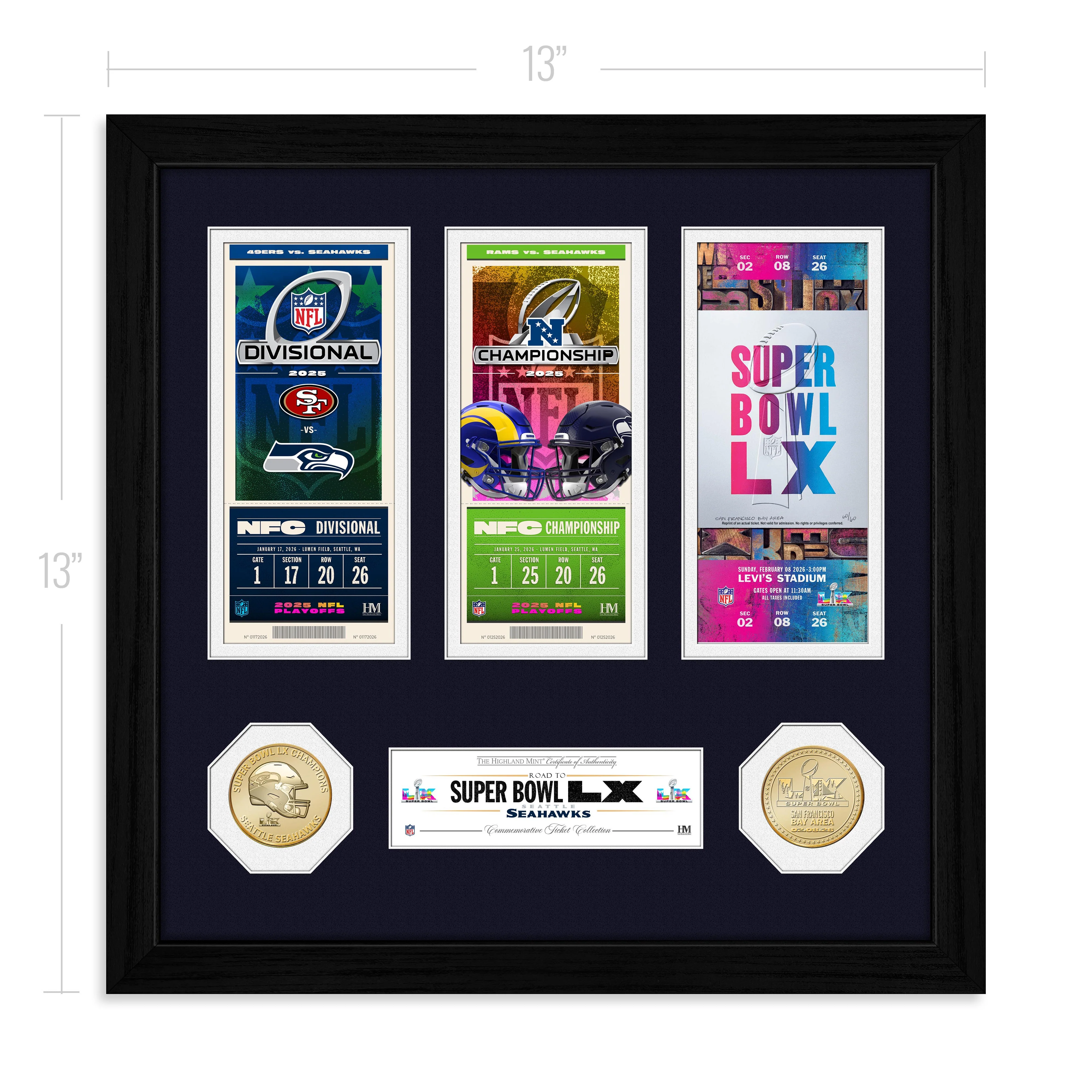 Seattle Seahawks Road to the Super Bowl Ticket Bronze Coin Photo Mint - Image 4