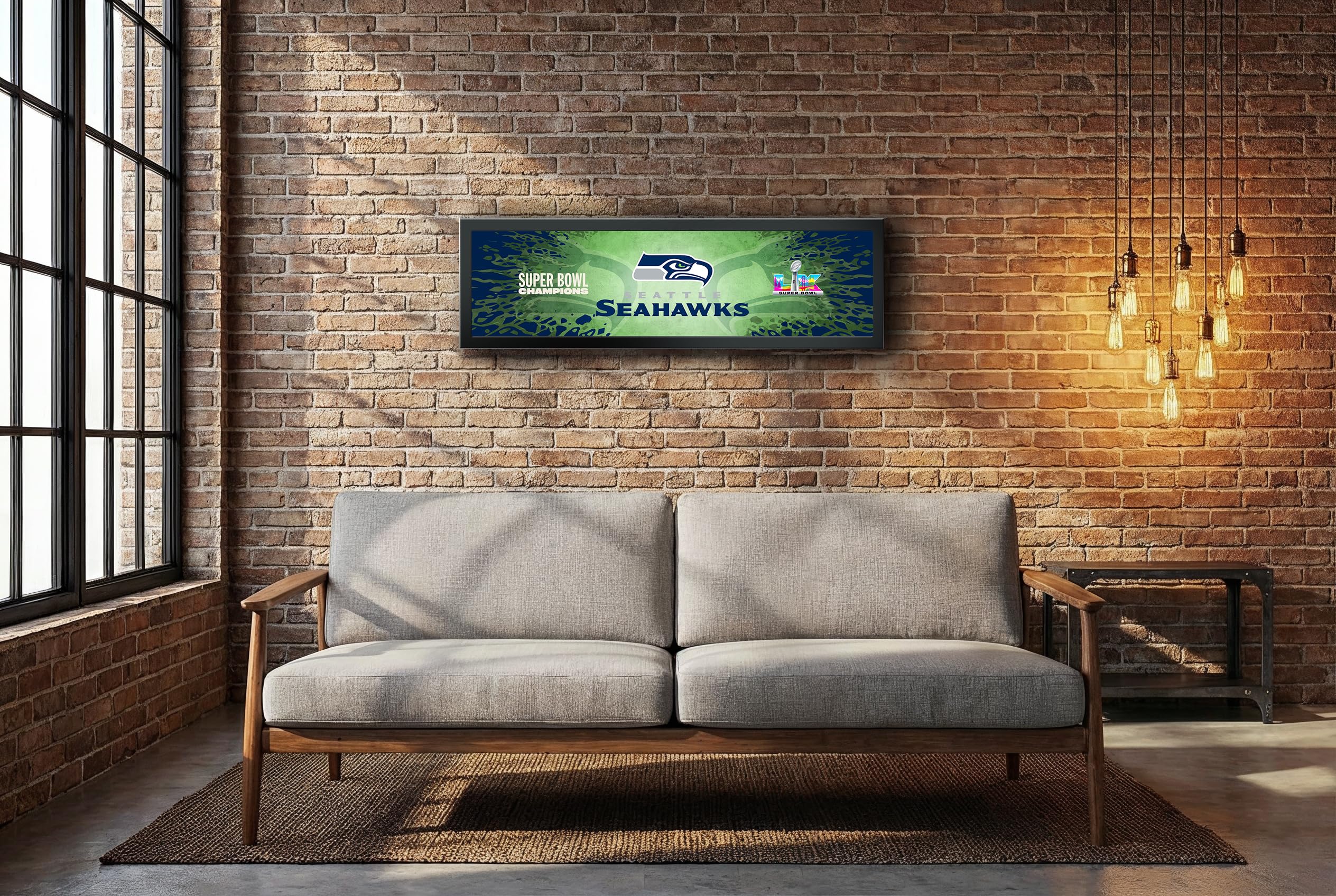 Seattle Seahawks Super Bowl 60 Champions Framed Horizontal Wall Print, Official NFL Football Decor, 8 x 26 - Image 2
