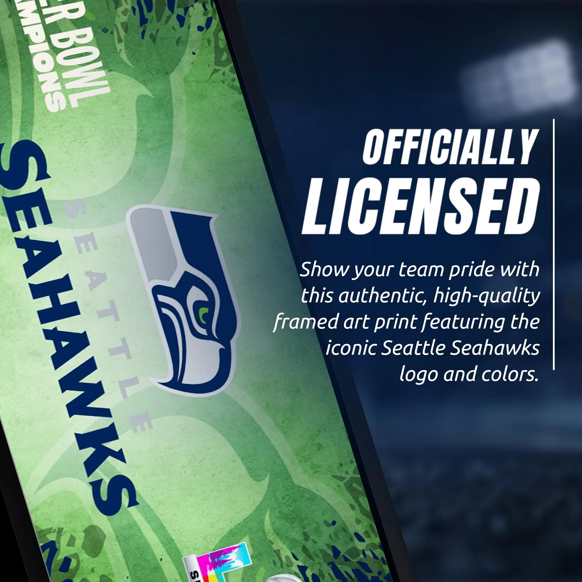 Seattle Seahawks Super Bowl 60 Champions Framed Horizontal Wall Print, Official NFL Football Decor, 8 x 26 - Image 5