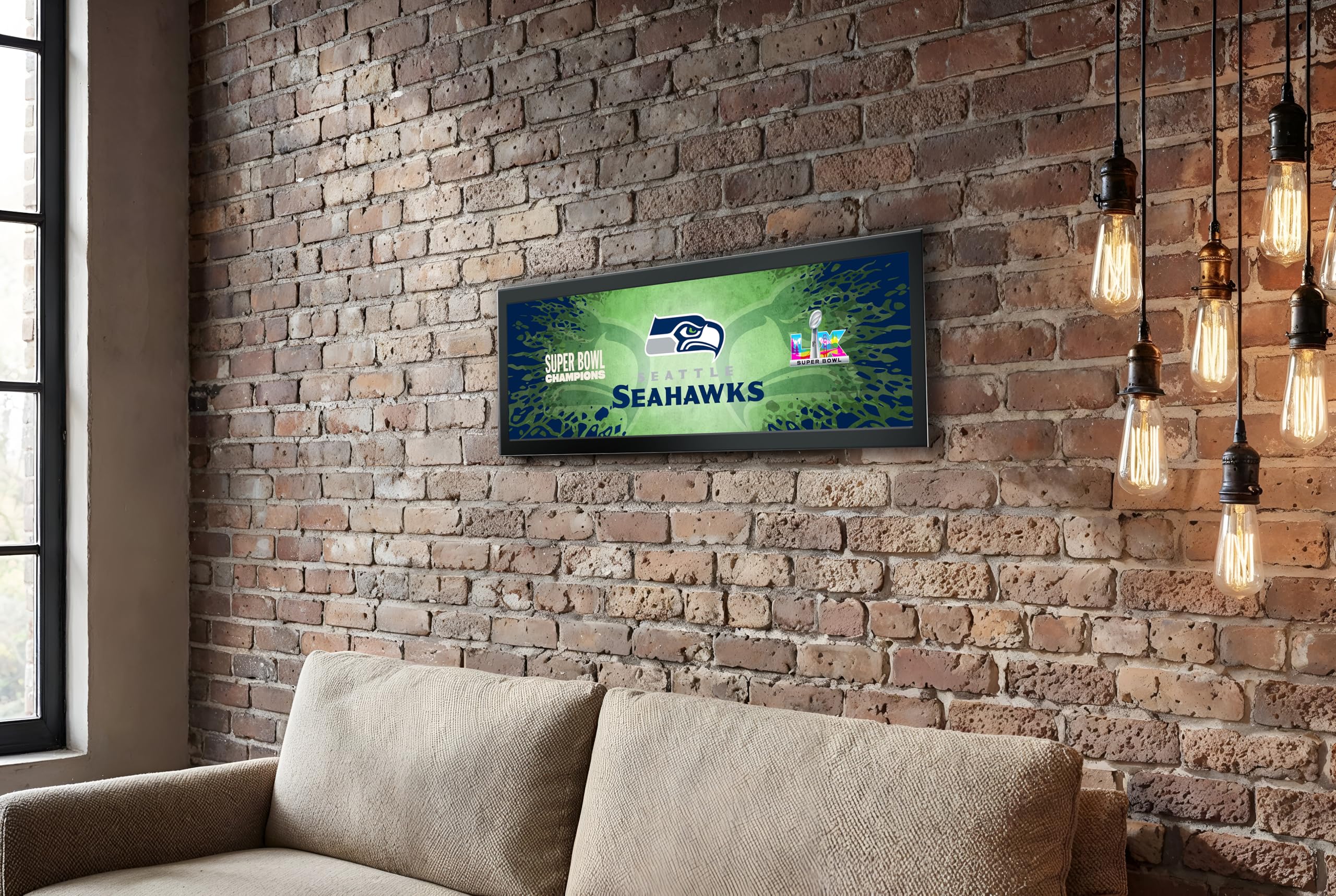 Seattle Seahawks Super Bowl 60 Champions Framed Horizontal Wall Print, Official NFL Football Decor, 8 x 26 - Image 8
