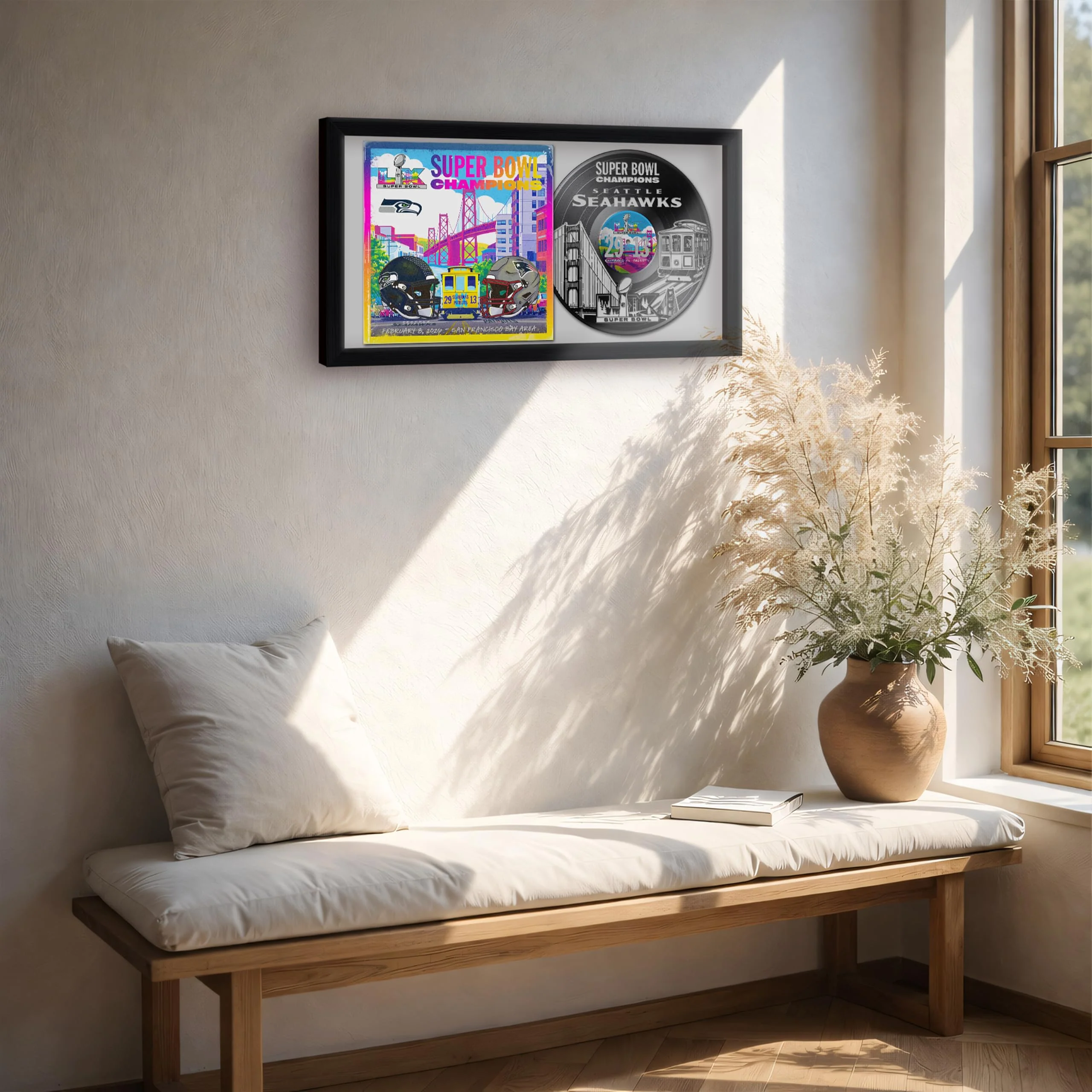 Seattle Seahawks Super Bowl 60 Champions Vinyl Album Framed Art Print, Official NFL Football Wall Decor, 14 x 26 - Image 5