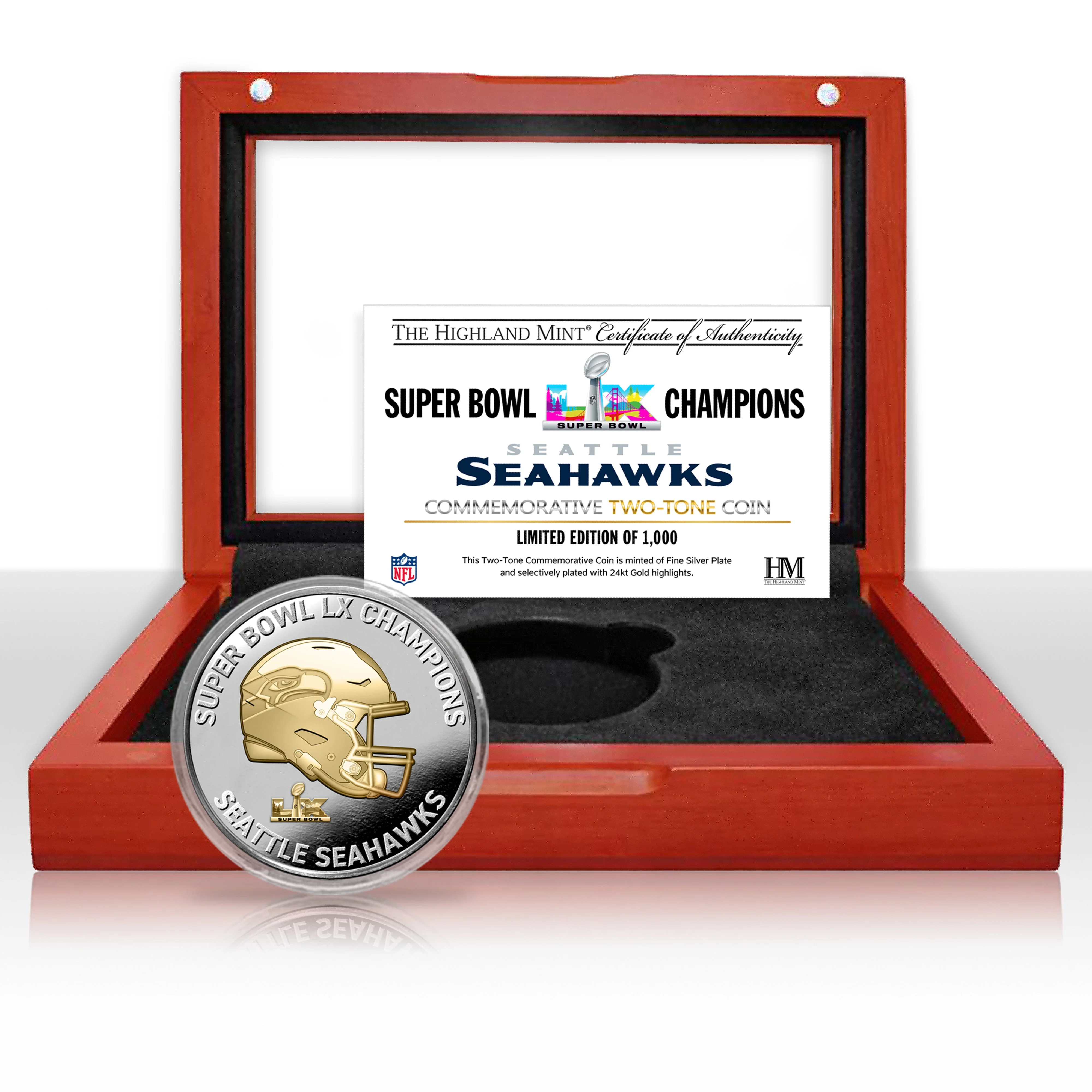Seattle Seahawks Super Bowl LX Champions 2-Tone Coin - Image 4