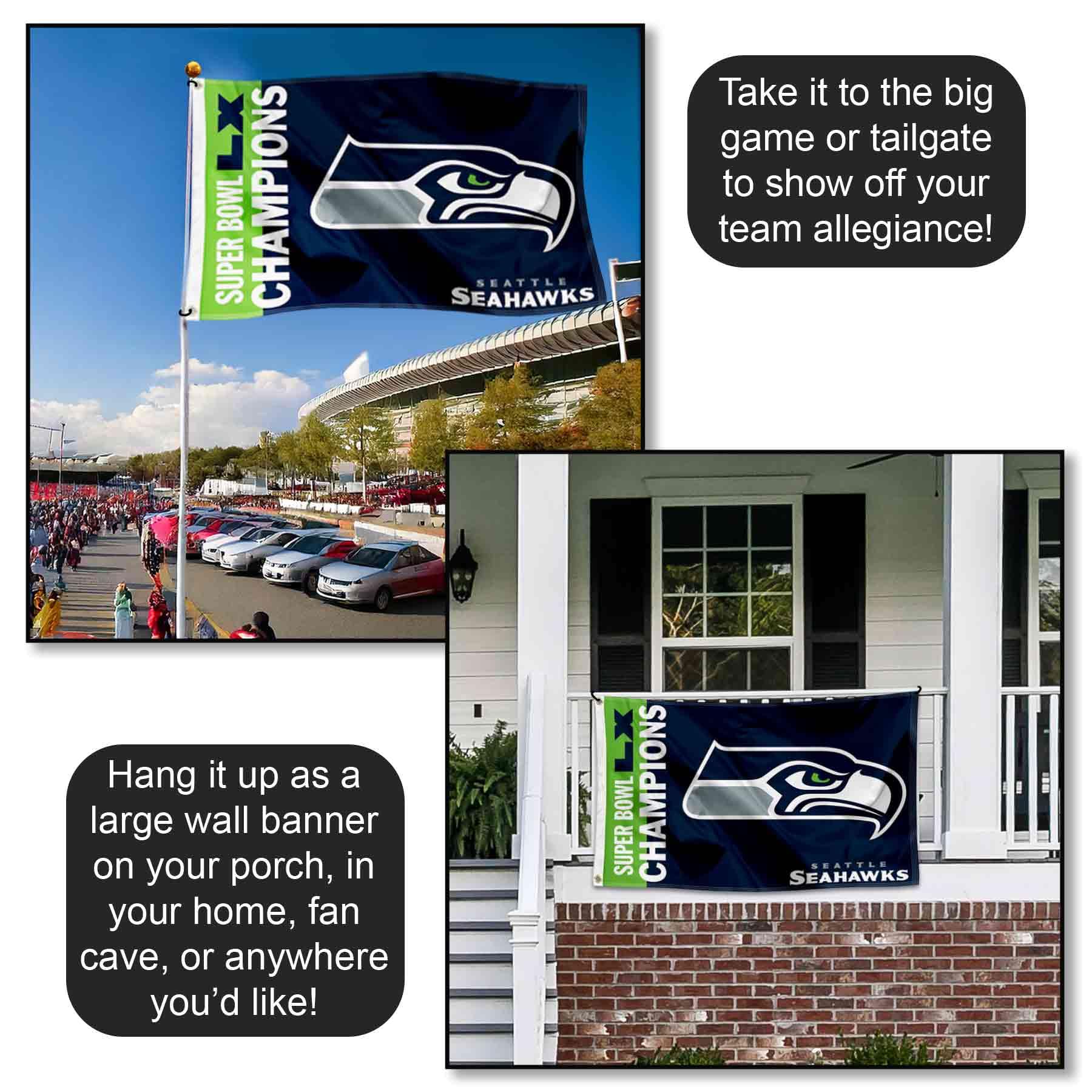 Seattle Seahawks Super Bowl LX Champions Banner Flag - Image 6